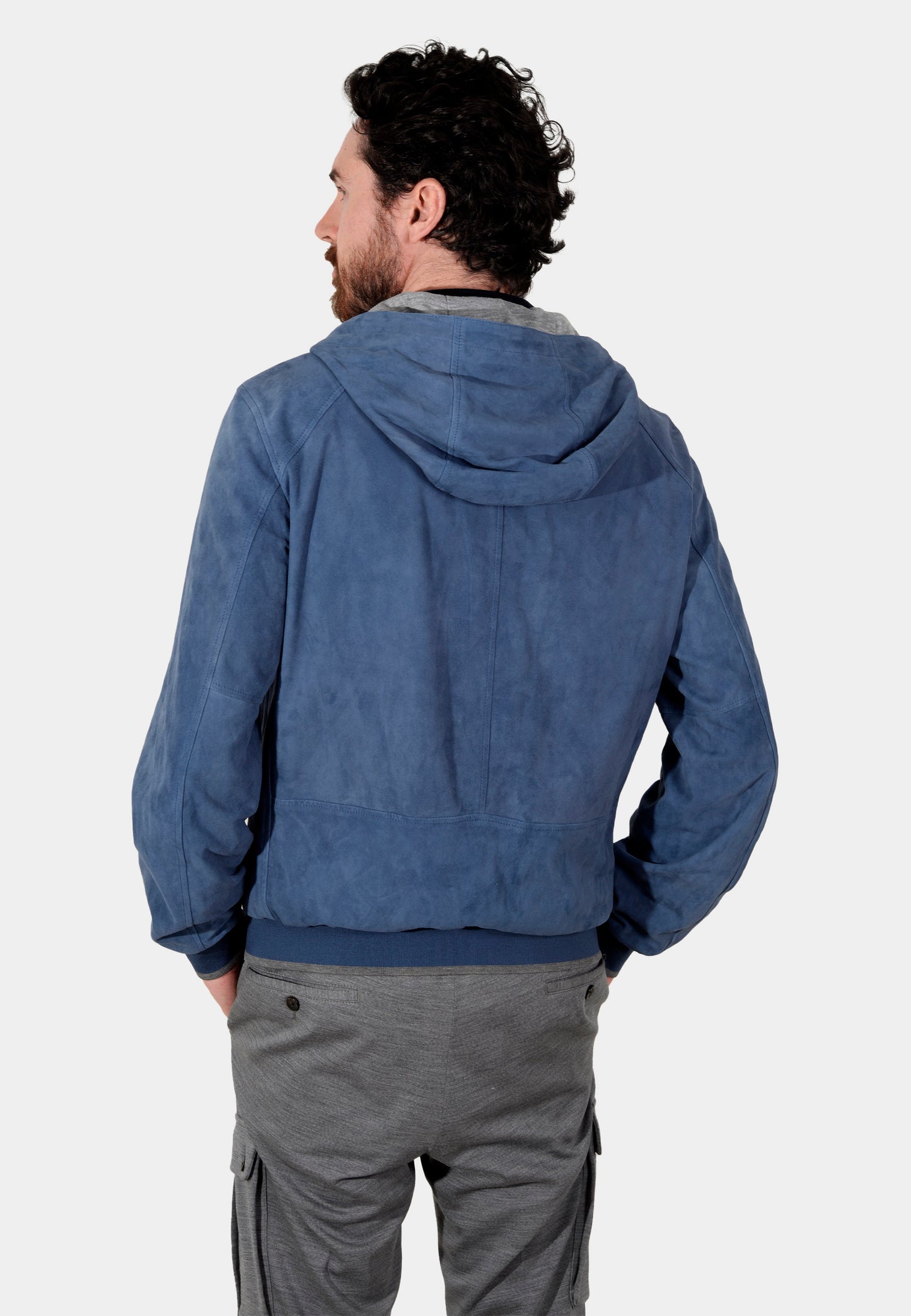 CHAQUETA PIEL CORNELIANI AZUL CUERO