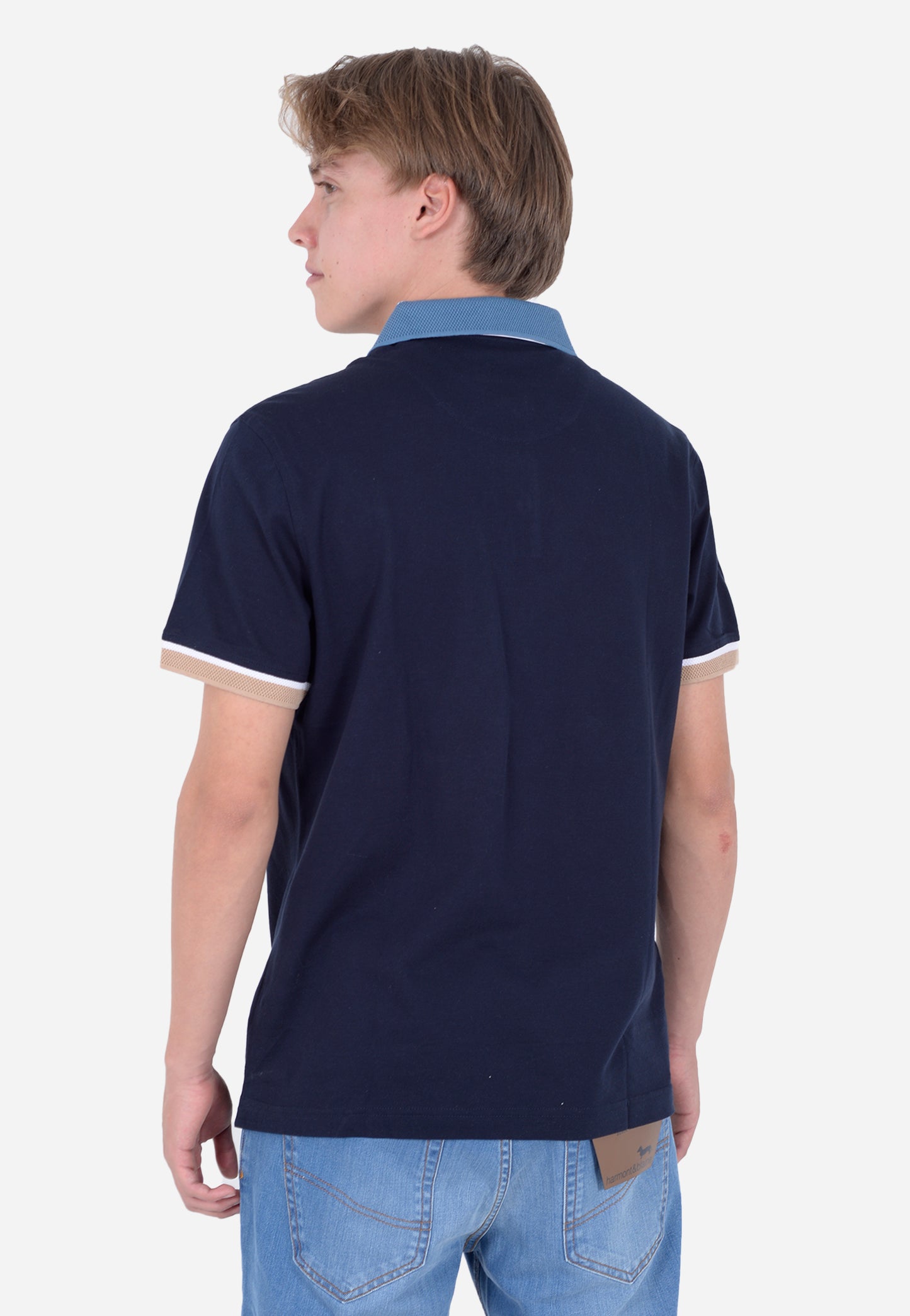 CAMISETA POLO HARMOT&BLAINE AZUL ALGOD (LRL378021745-801)