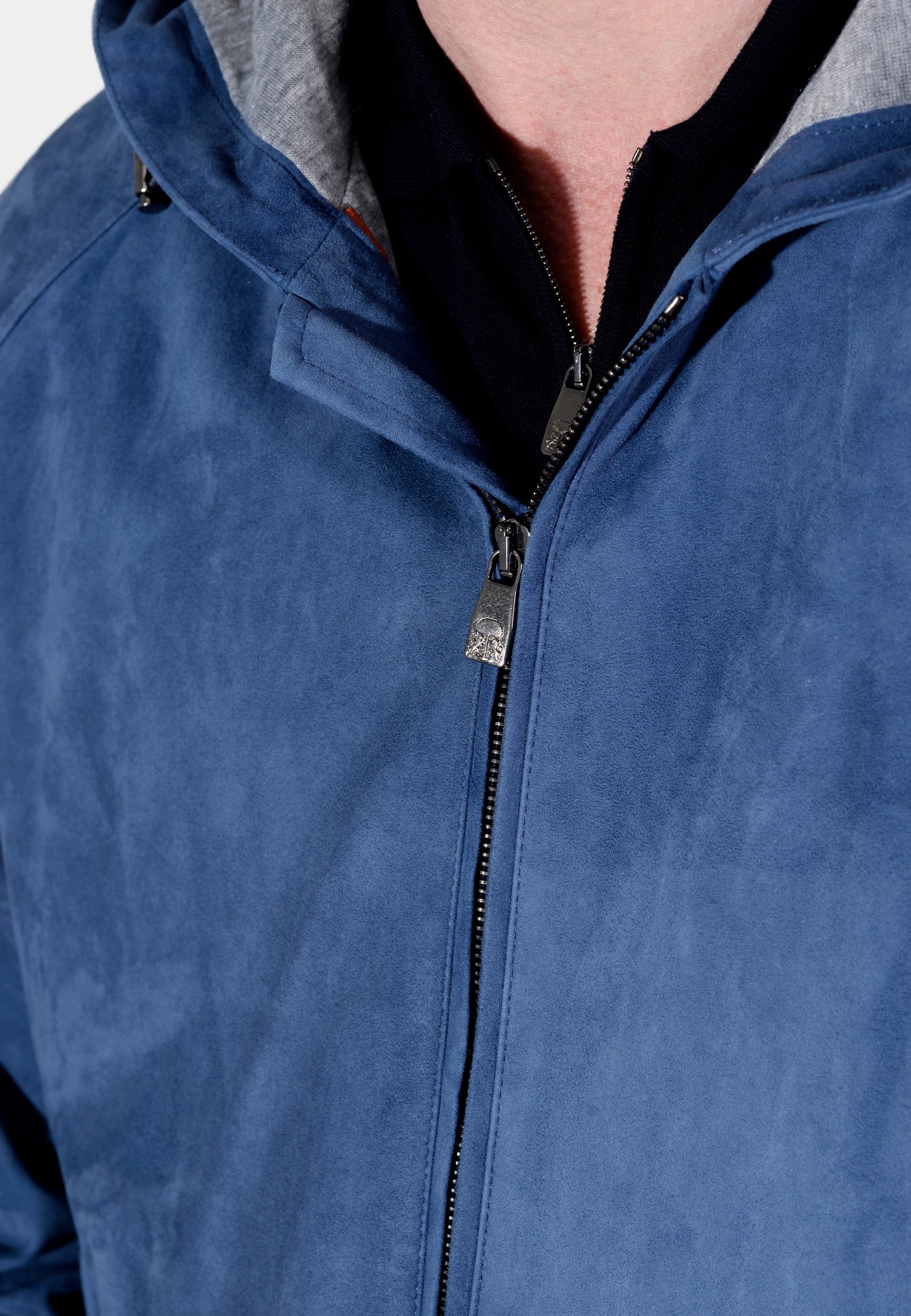 CHAQUETA PIEL CORNELIANI AZUL CUERO