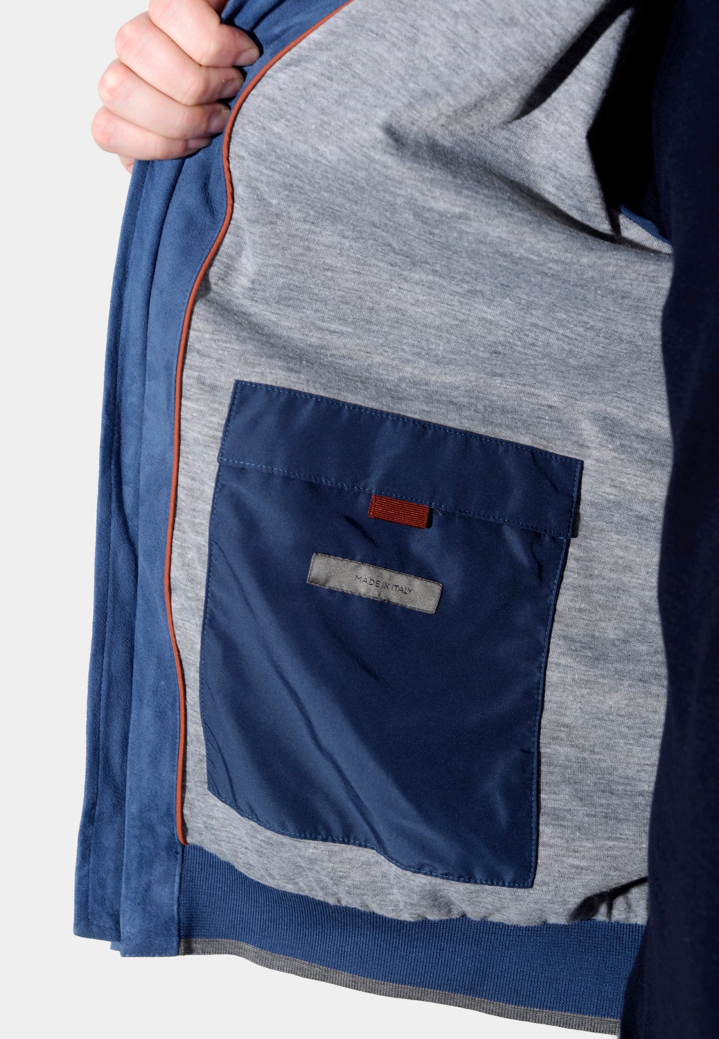 CHAQUETA PIEL CORNELIANI AZUL CUERO