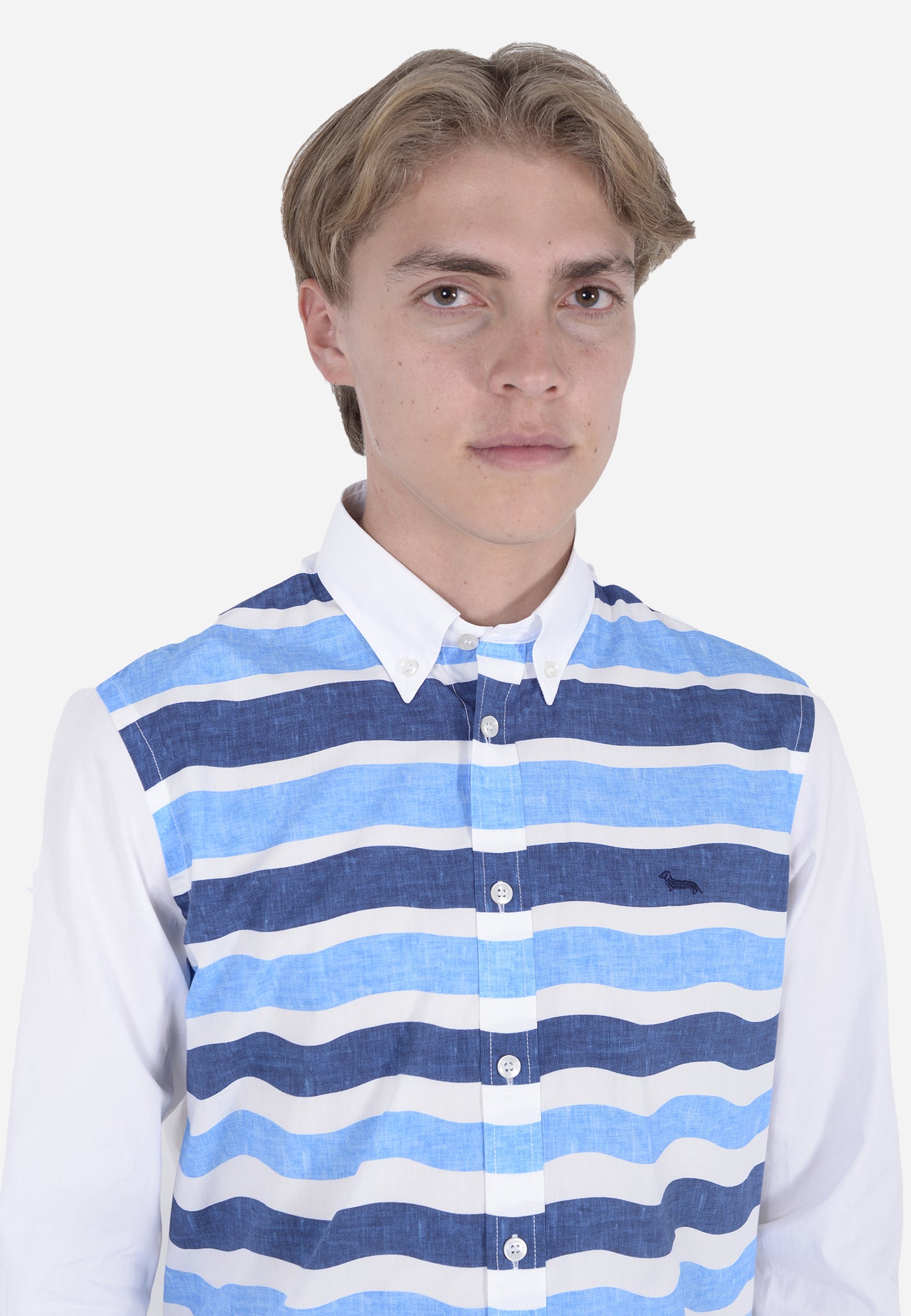 CAMISA HARMOT&BLAINE BLANCO RY AZUL ALGOD (CRL010012850M-100)