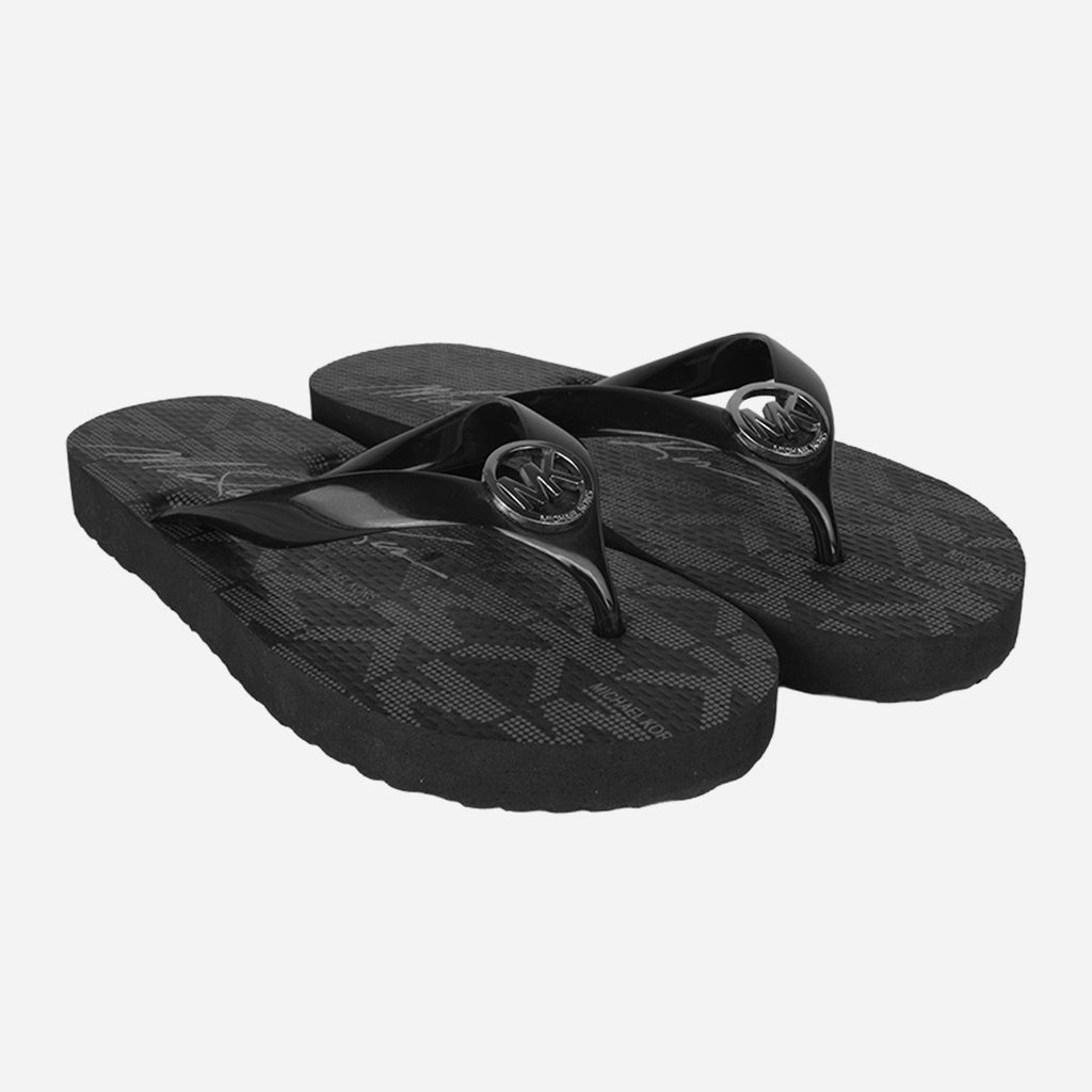 Sandalia Plana Tipo Flip-Flop Negra MK.