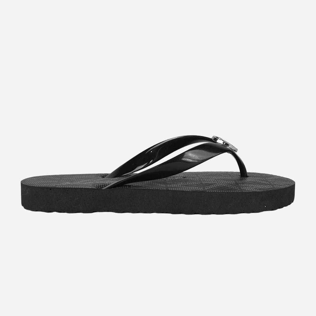 Sandalia Plana Tipo Flip-Flop Negra MK.