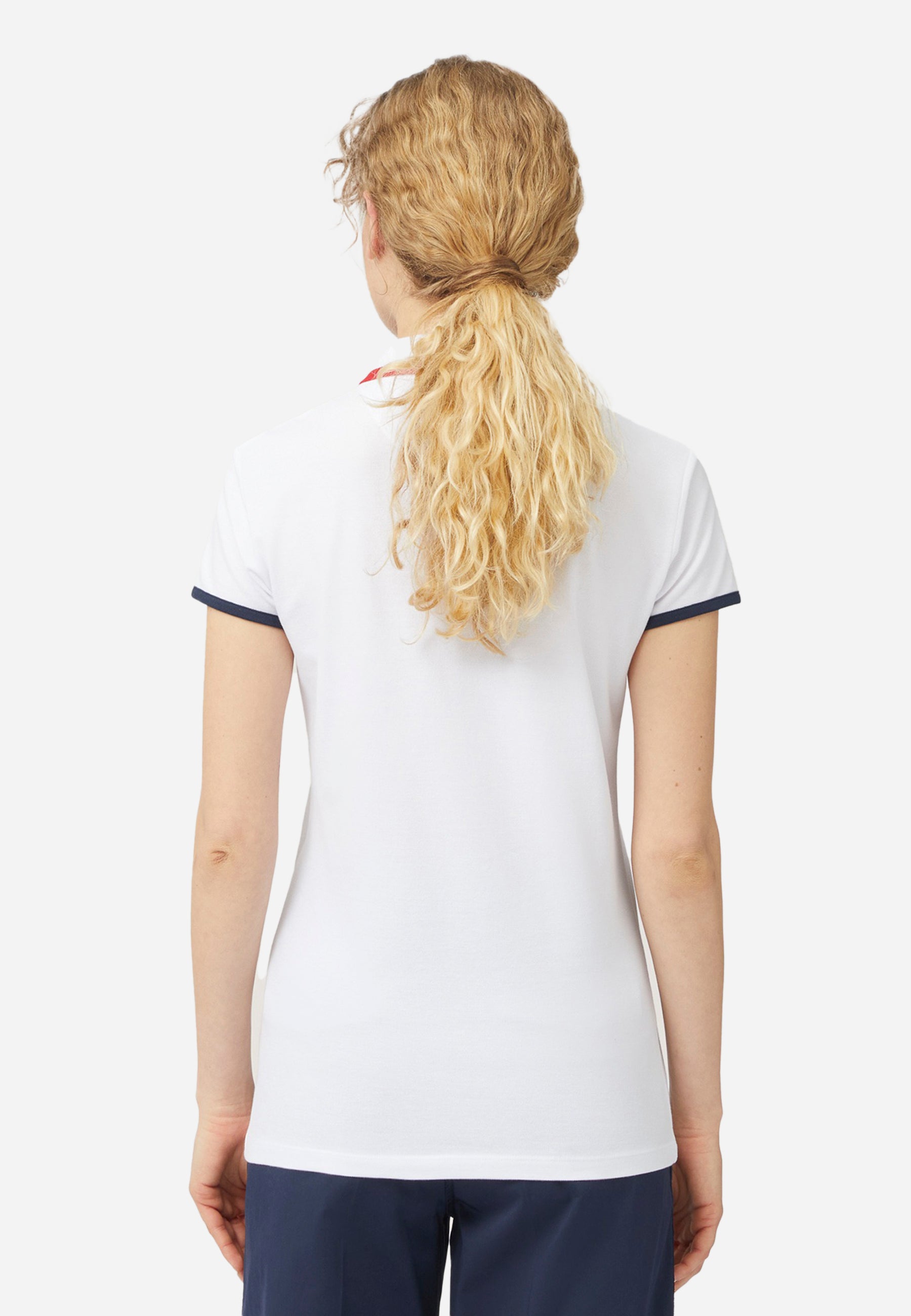 Camisa Polo Dama Blanca/Roja H&B