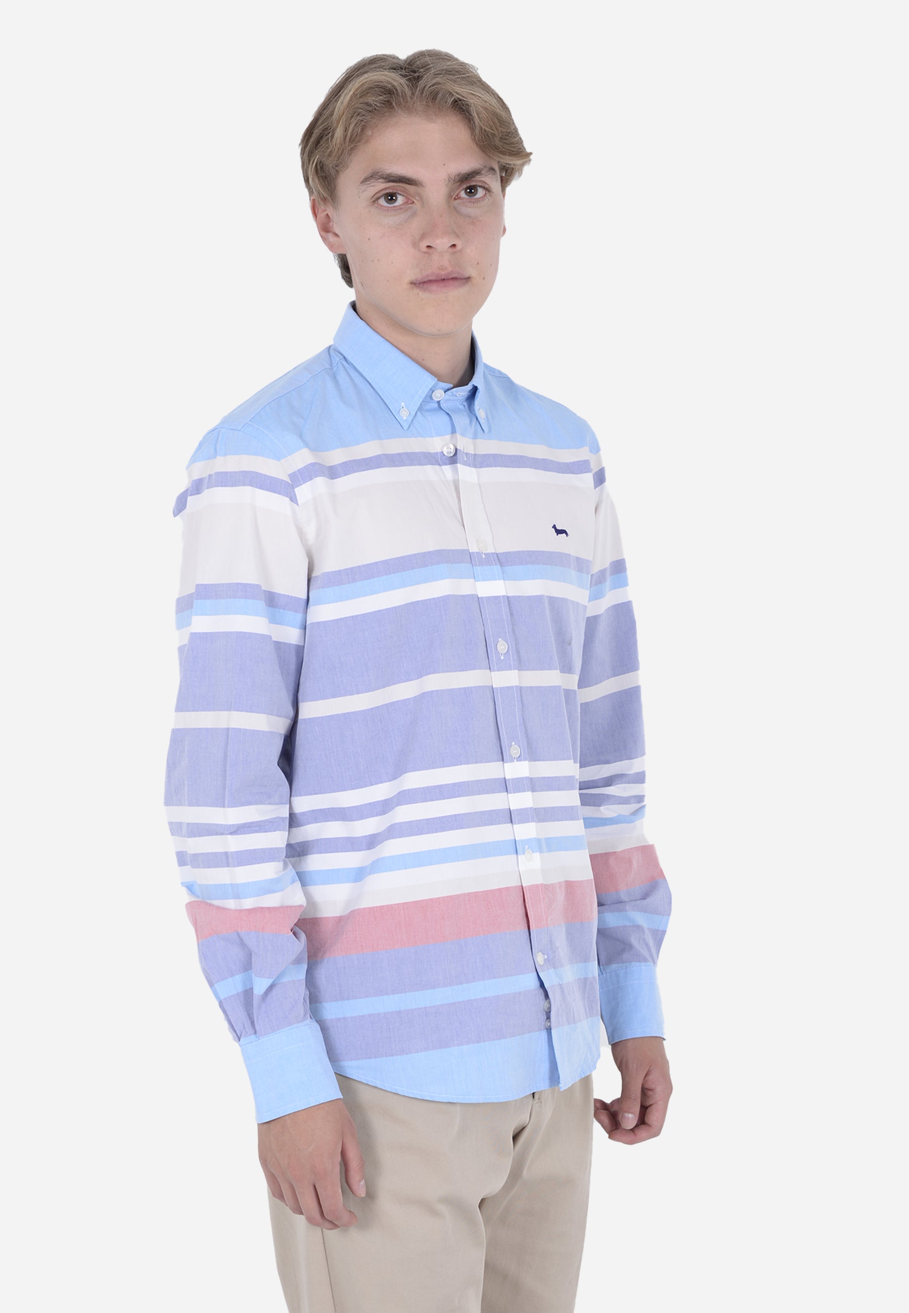 Camisa Rayas Pastel Hombre H&B