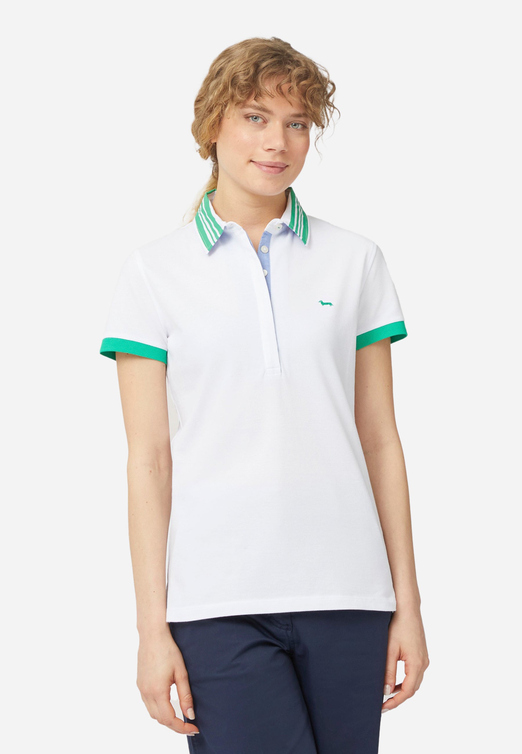 Camisa Polo Blanca/Verde H&B