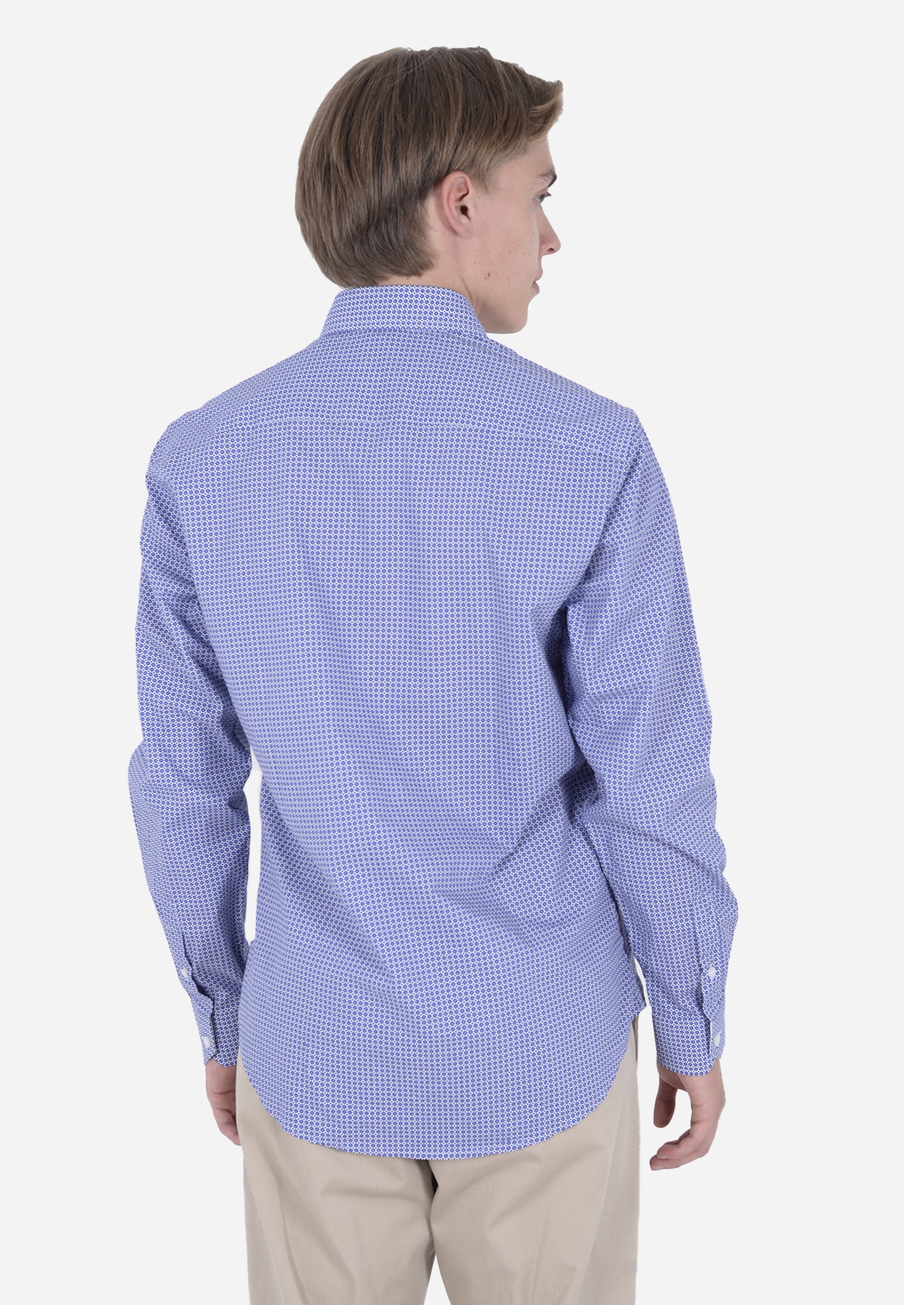 Camisa Casual Cuadros Azul y Blanco H&B