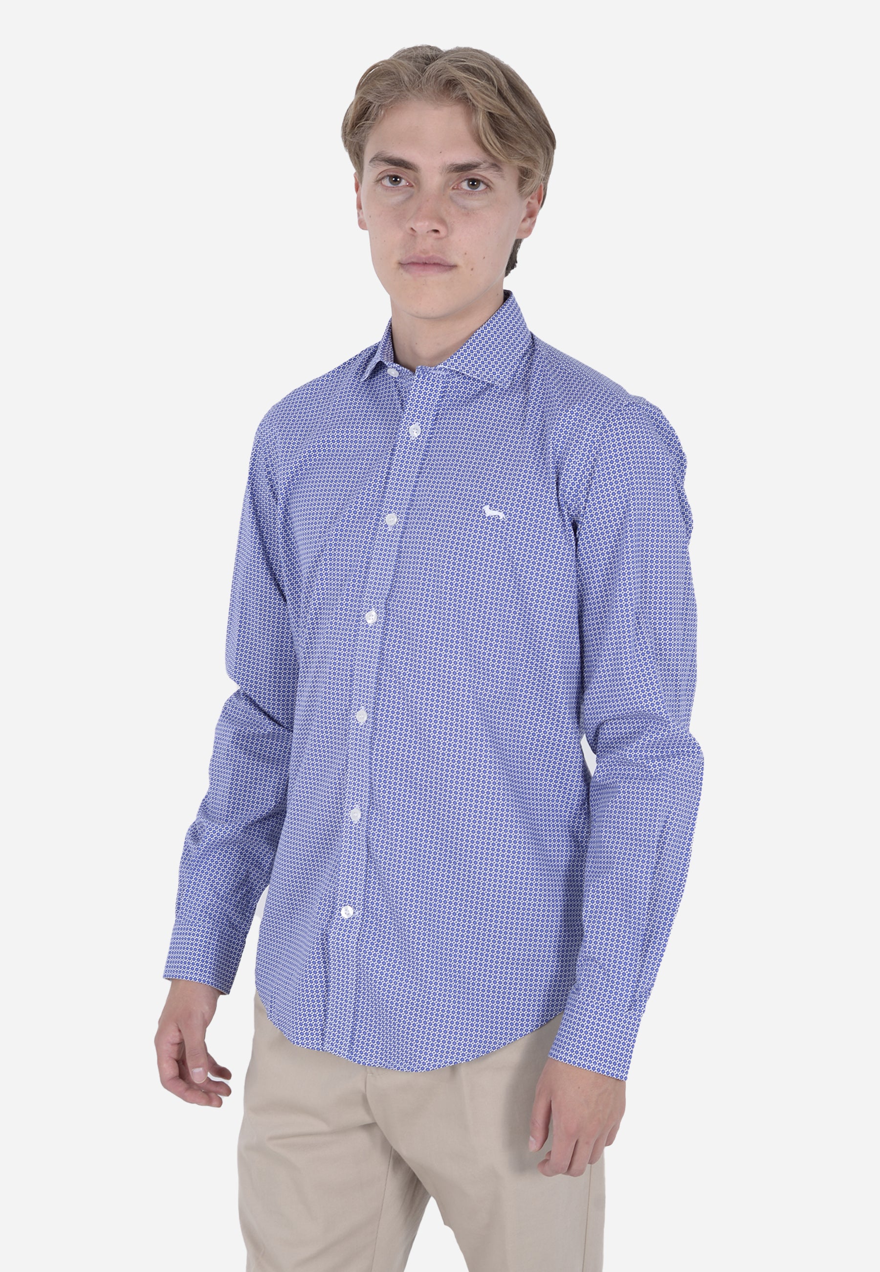 Camisa Casual Cuadros Azul y Blanco H&B