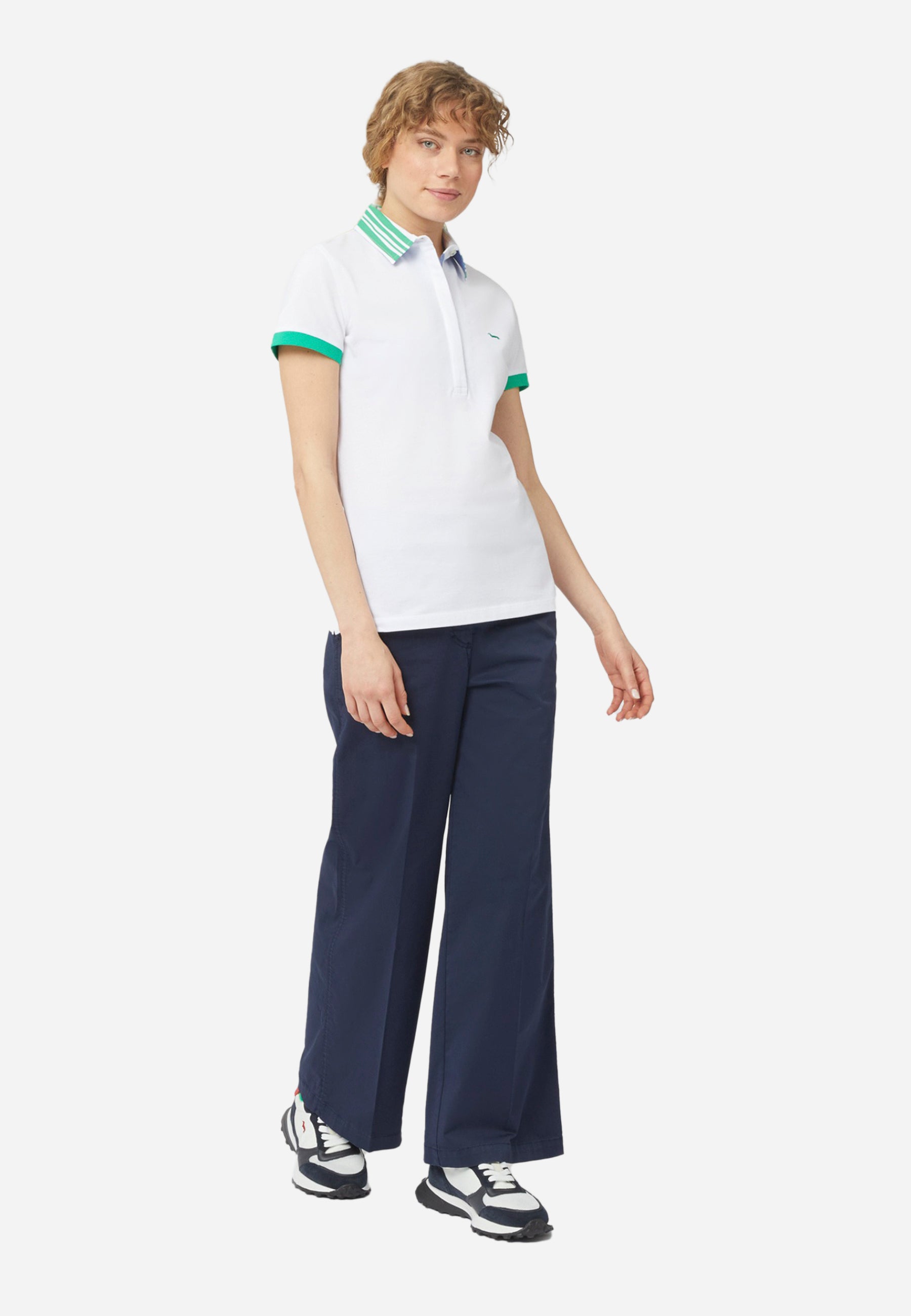 Camisa Polo Blanca/Verde H&B