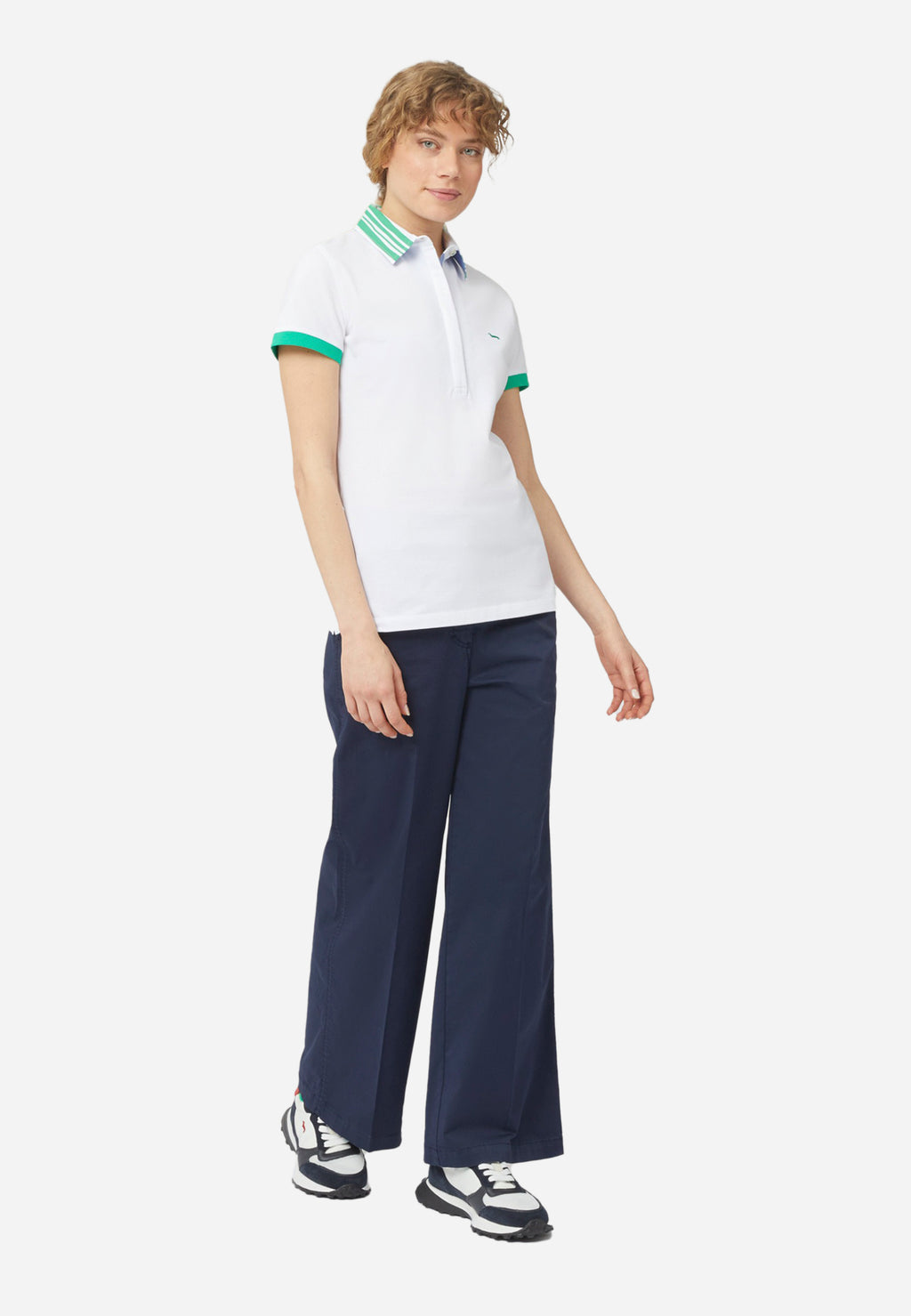 Camisa Polo Blanca/Verde H&B