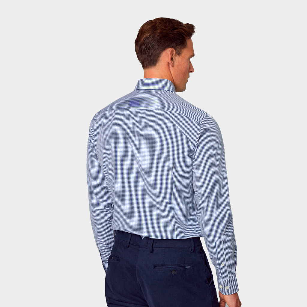 CAMISA HACKETT AZUL CUAD 100% COTTON (HM309602-8AC)