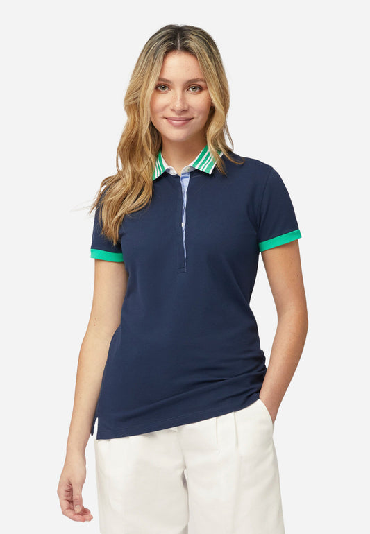 CAMISETA POLO DAMA  HARMOT&BLAINE AZUL ALGOD  (L0LDB1021727-801)