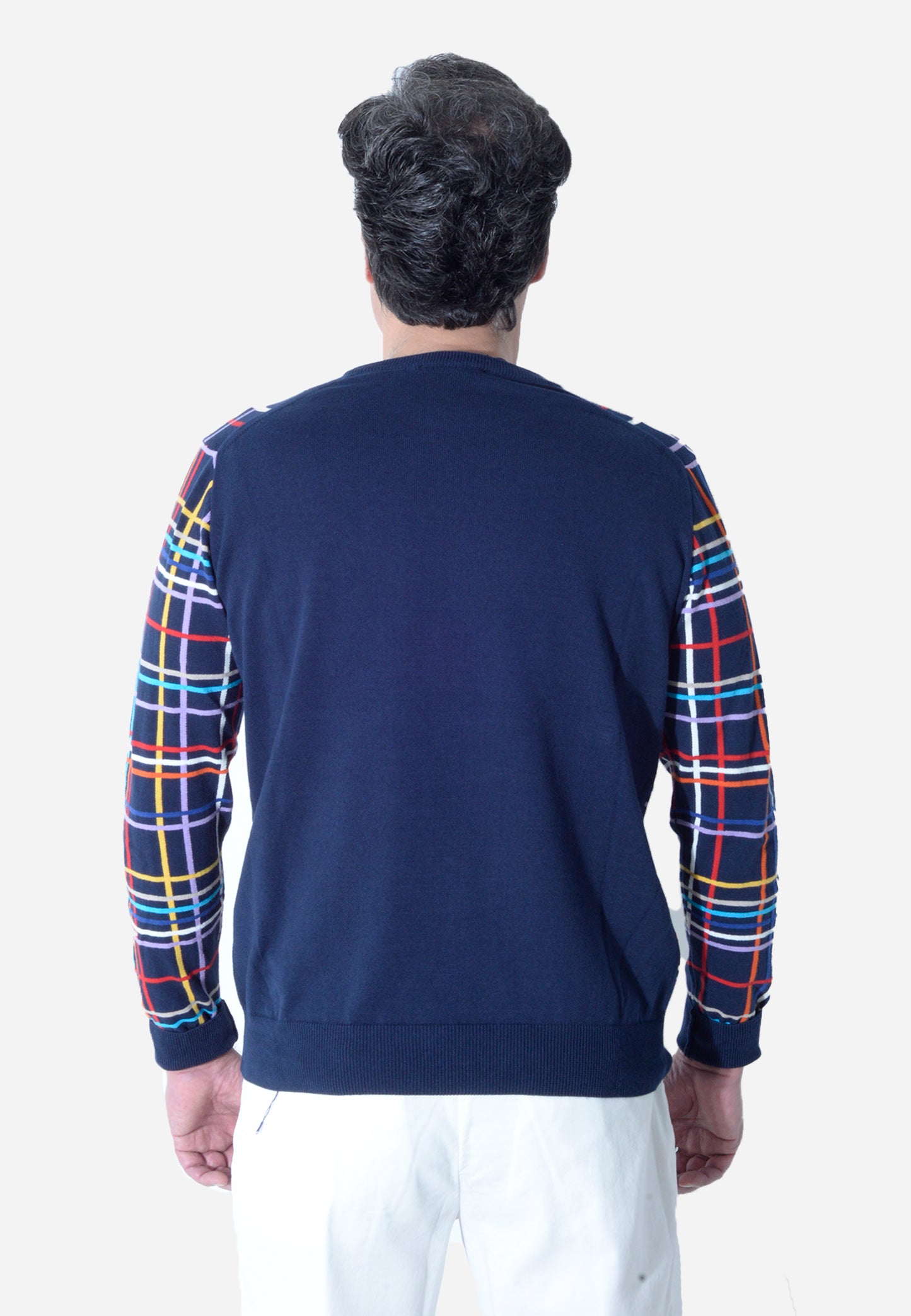 SWETER HARMONT & BLAINE AZUL RAYAS  ALGODÓN (HRL645030763-828)