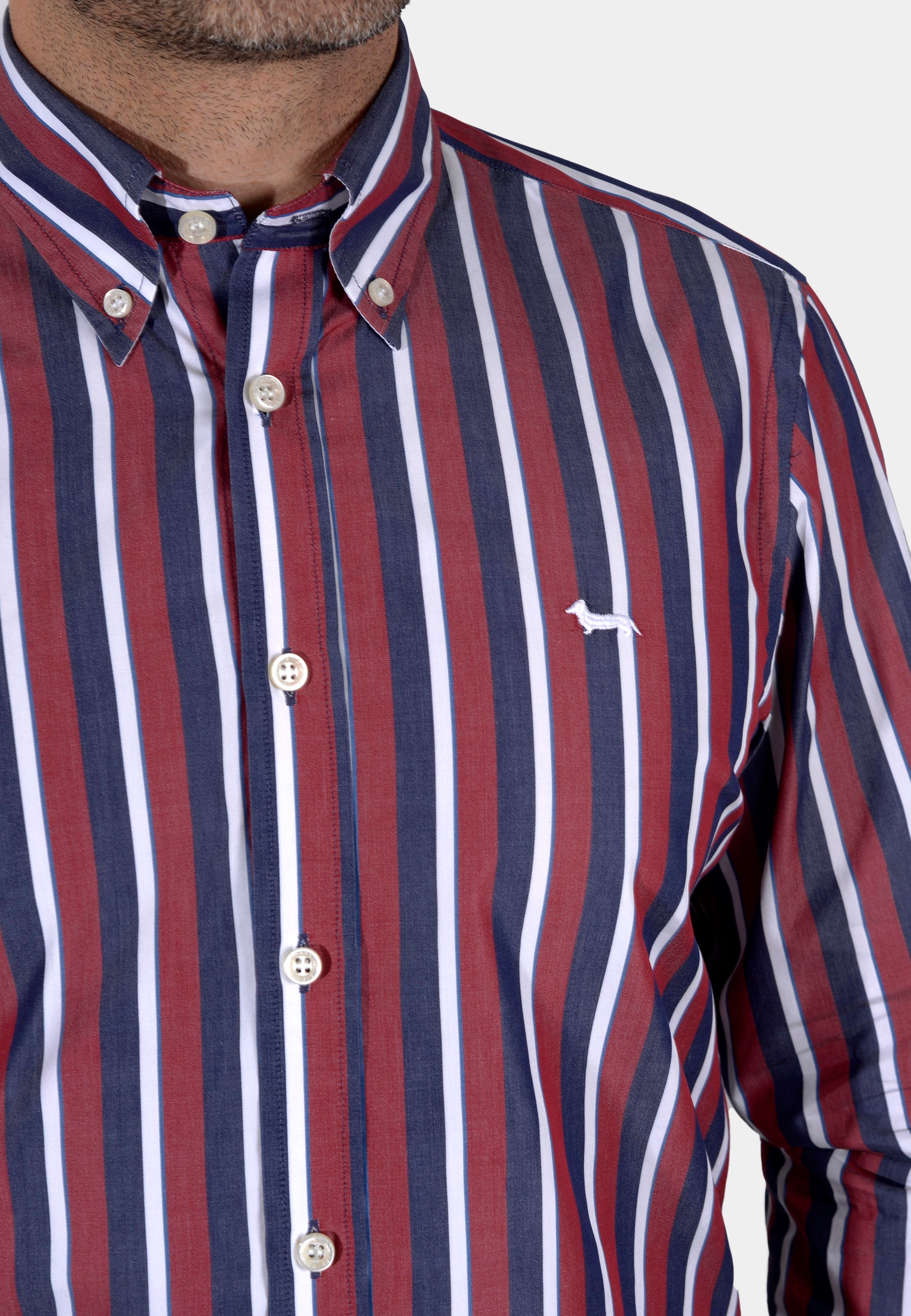 Camisa Rayas Rojas/Azul H&B
