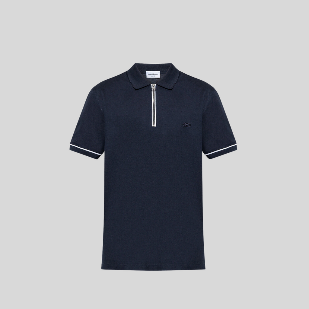 CAMISETA POLO FERRAGAMO AZUL ALGODON (707506-121820)