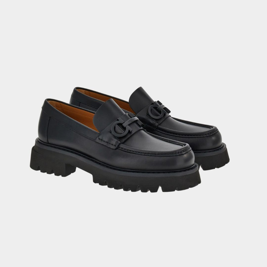ZAPATO FERRAGAMO NEGRO CUERO (762676-FLORIAN)