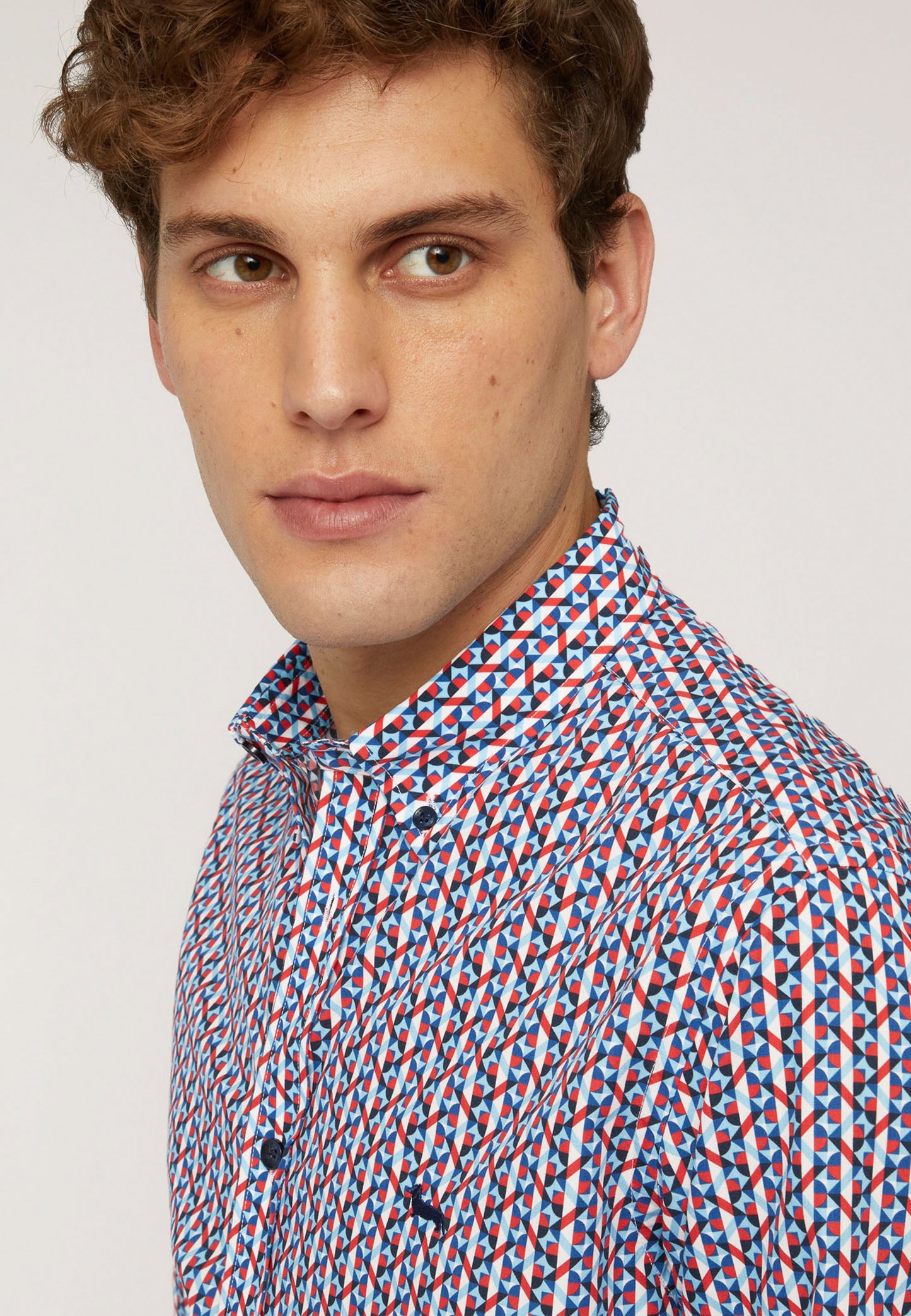 CAMISA HARMOT&BLAINE ROJO AZUL ALGOD (CNL026012837M-510)