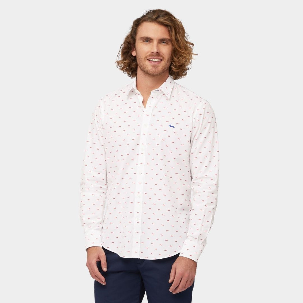 CAMISA HARMOT&BLAINE BLANCO FIG ROJA  ALGODÓN (CRL001S11759M-510)