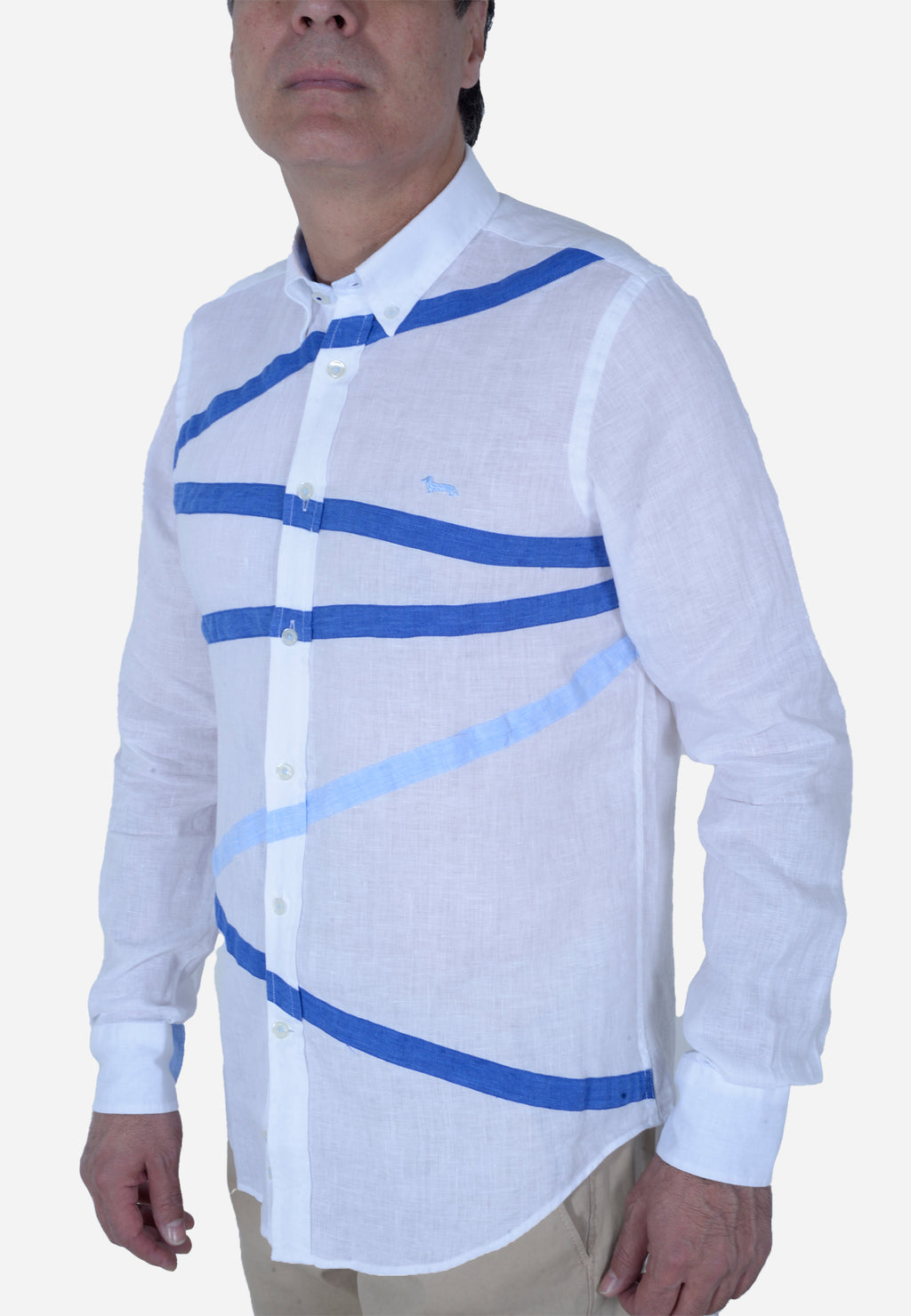 CAMISA HARMONT & BLAINE BLANCO RAYAS ALGODÓN (CRL994010883M-100)