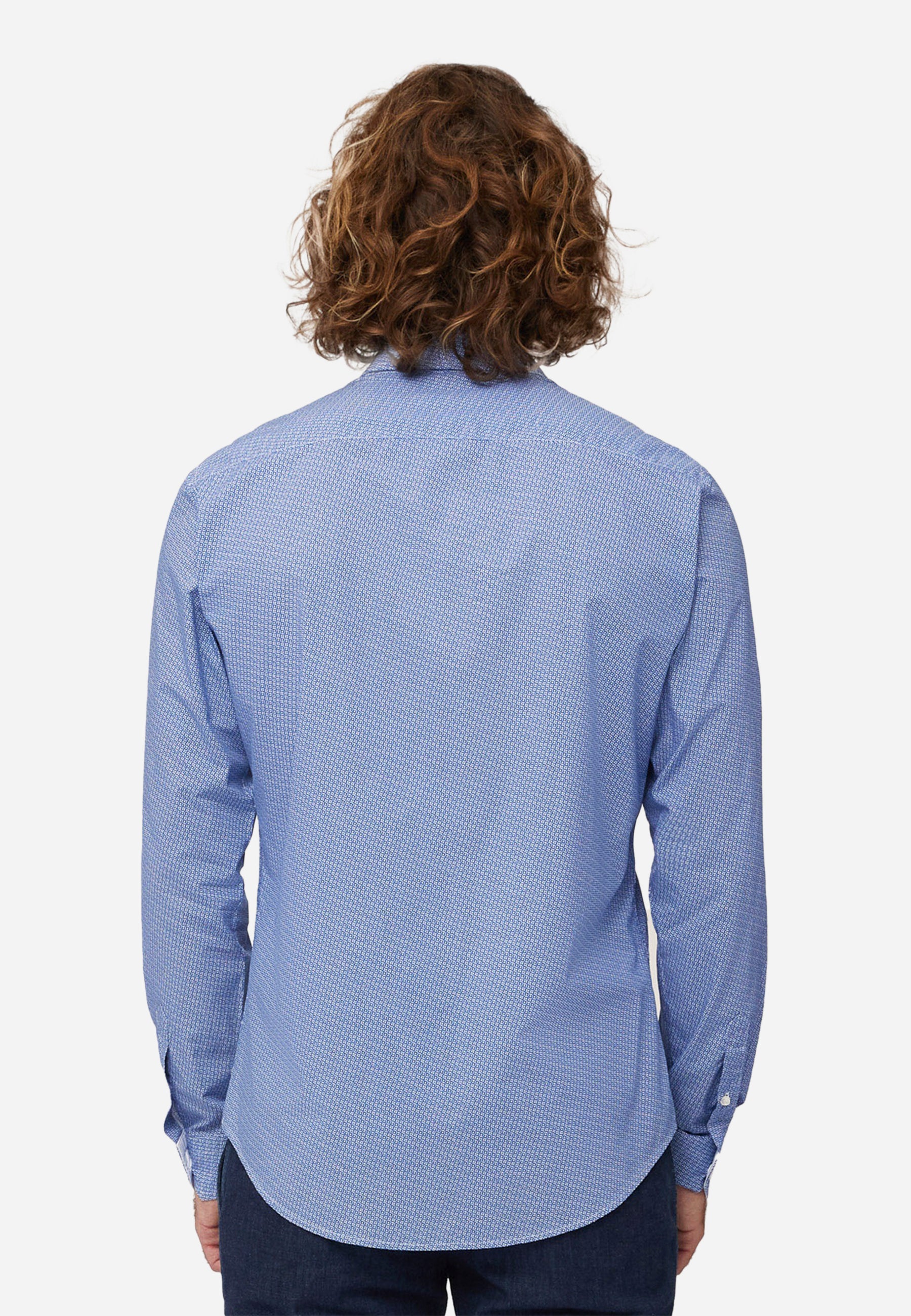 Camisa Casual Azul Hombre Estilo Moderno H&B