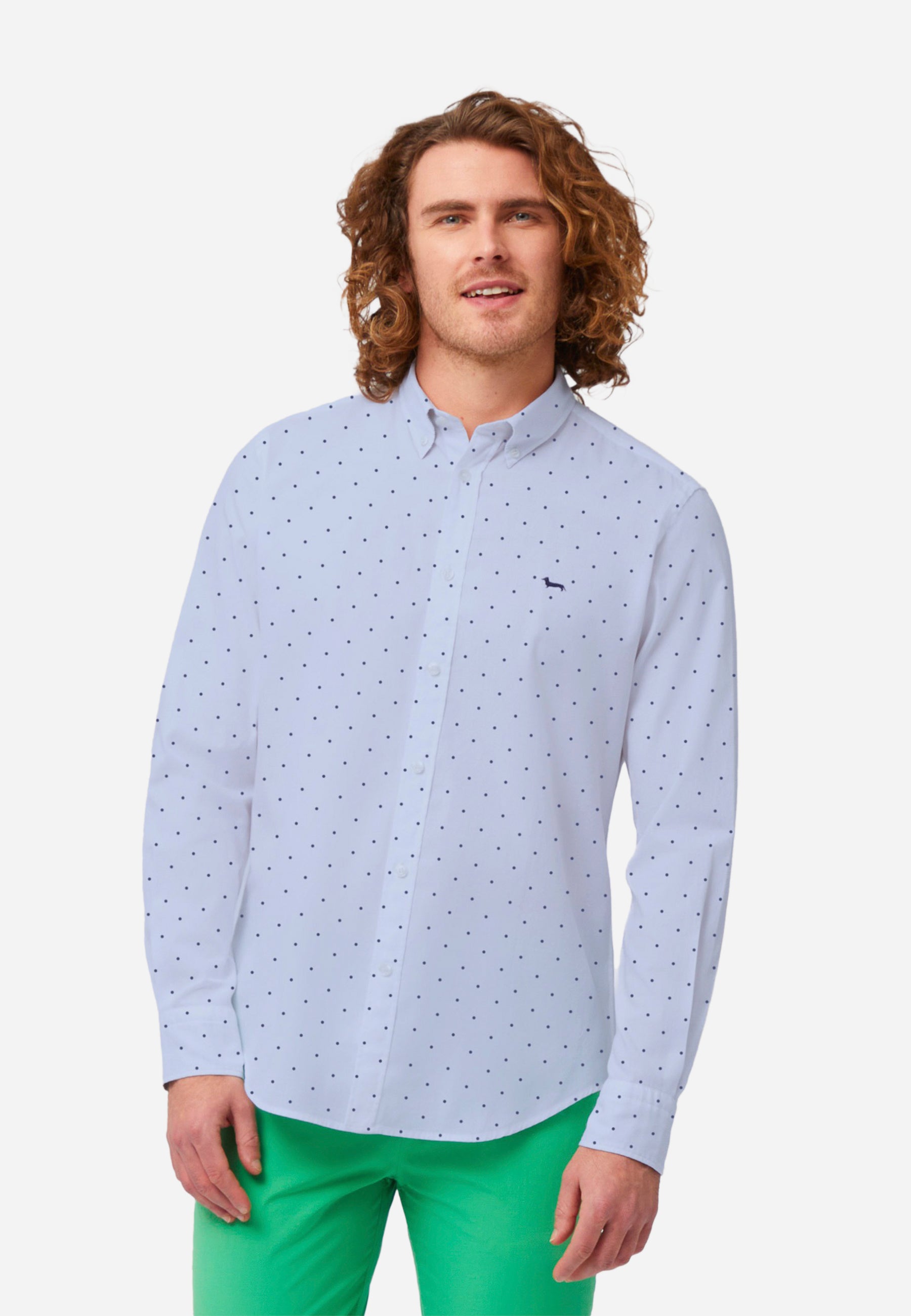 Camisa Casual de Hombre Azul Claro Estampada H&B