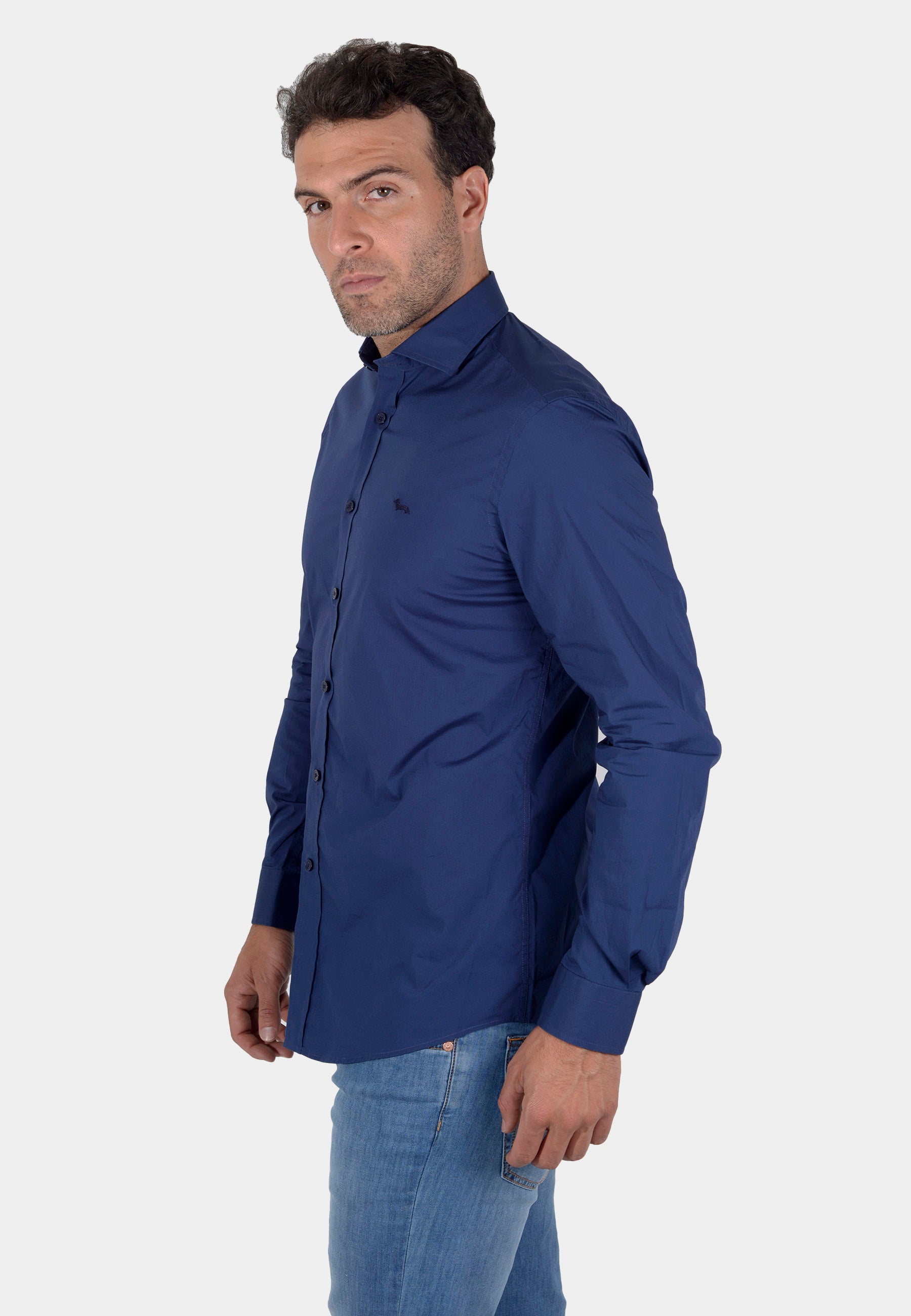 Camisa Azul Marino Con Logo H&B