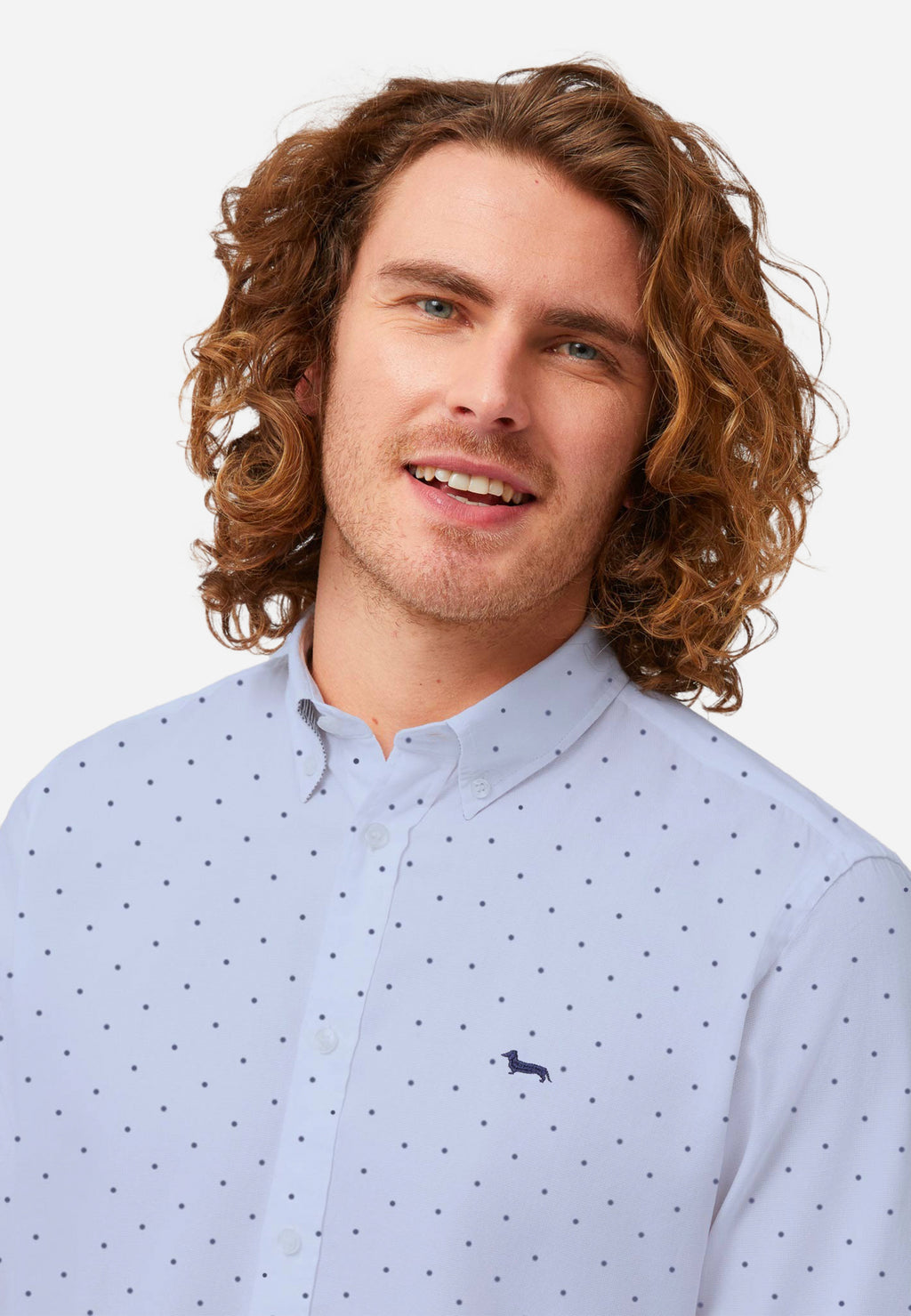Camisa Casual de Hombre Azul Claro Estampada H&B