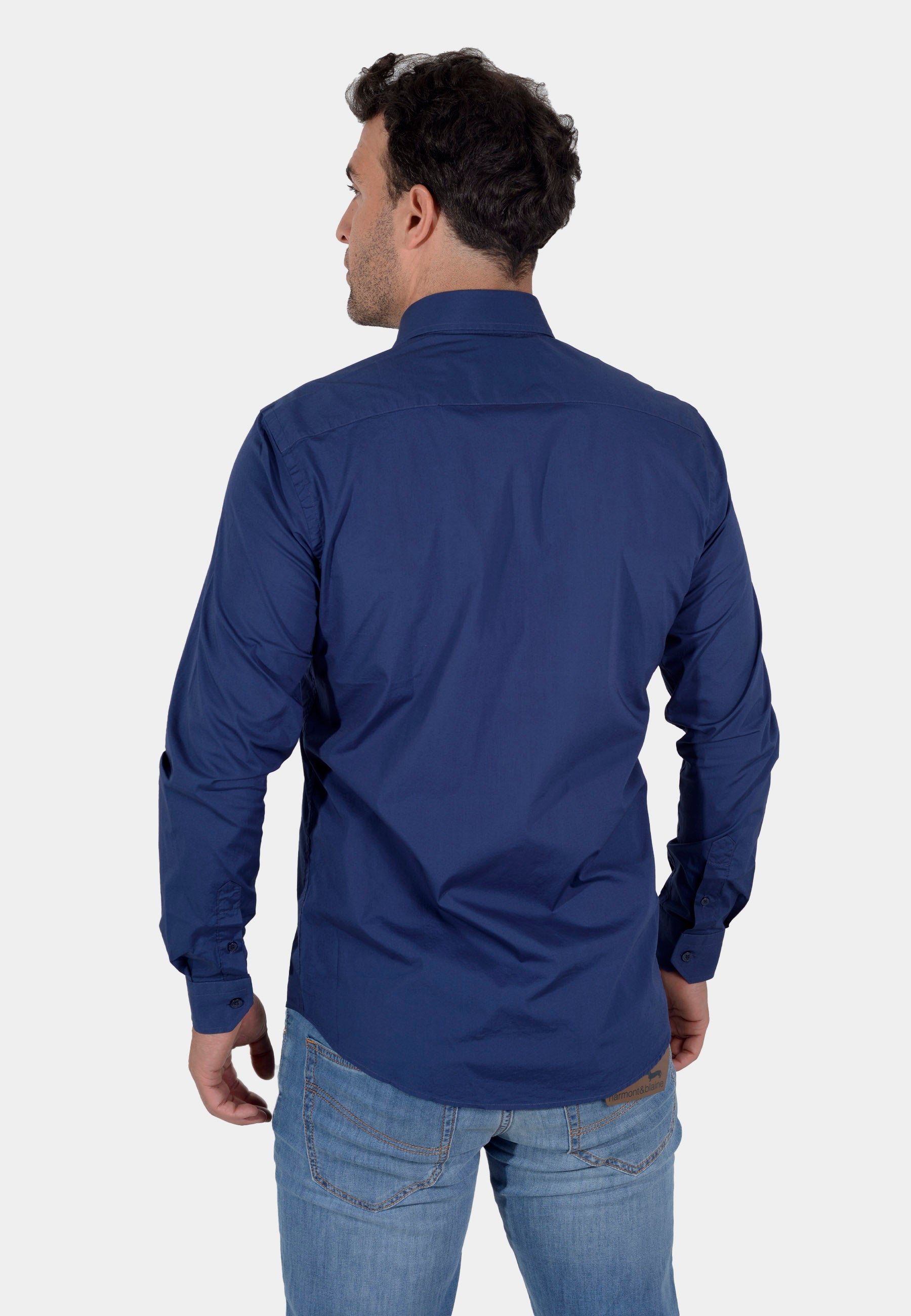 Camisa Azul Marino Con Logo H&B