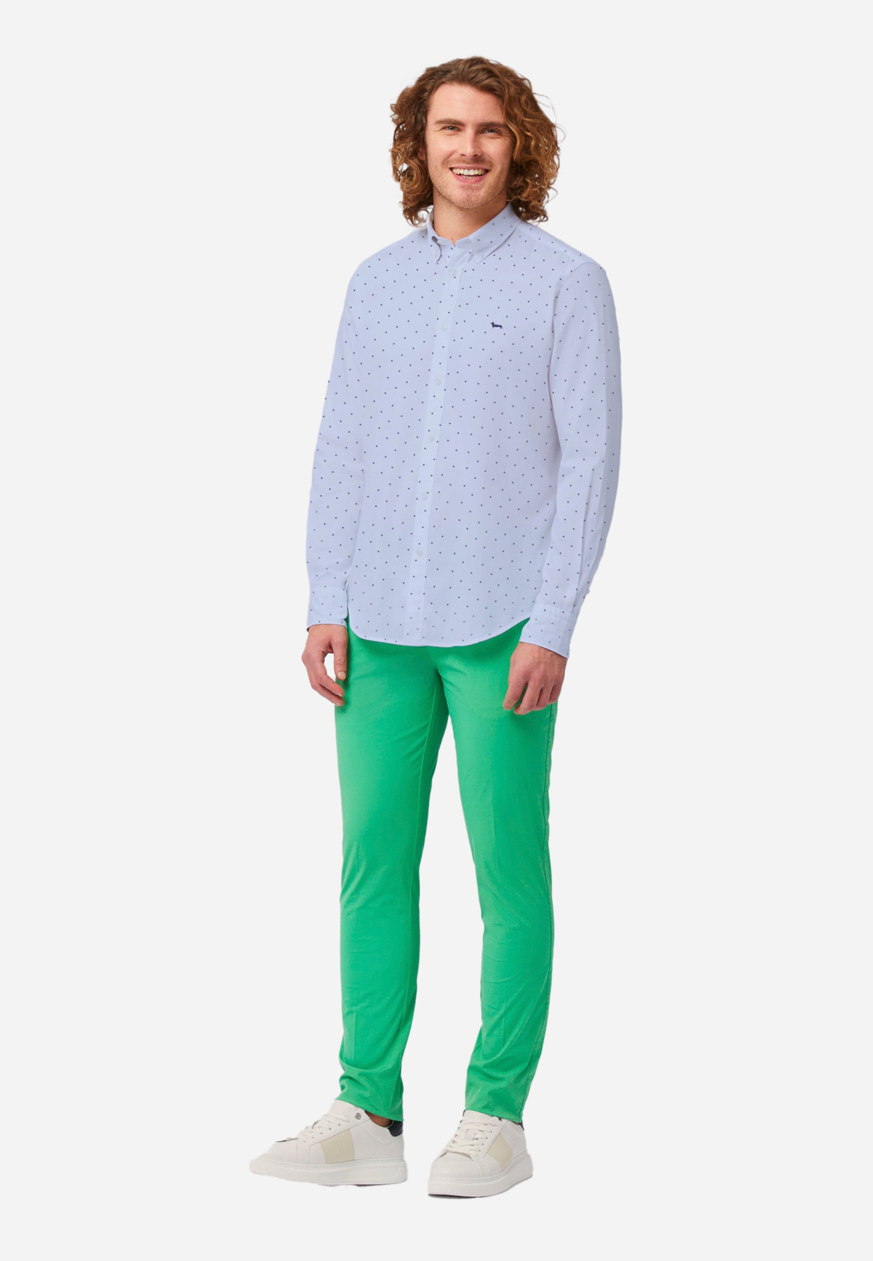 Camisa Casual de Hombre Azul Claro Estampada H&B