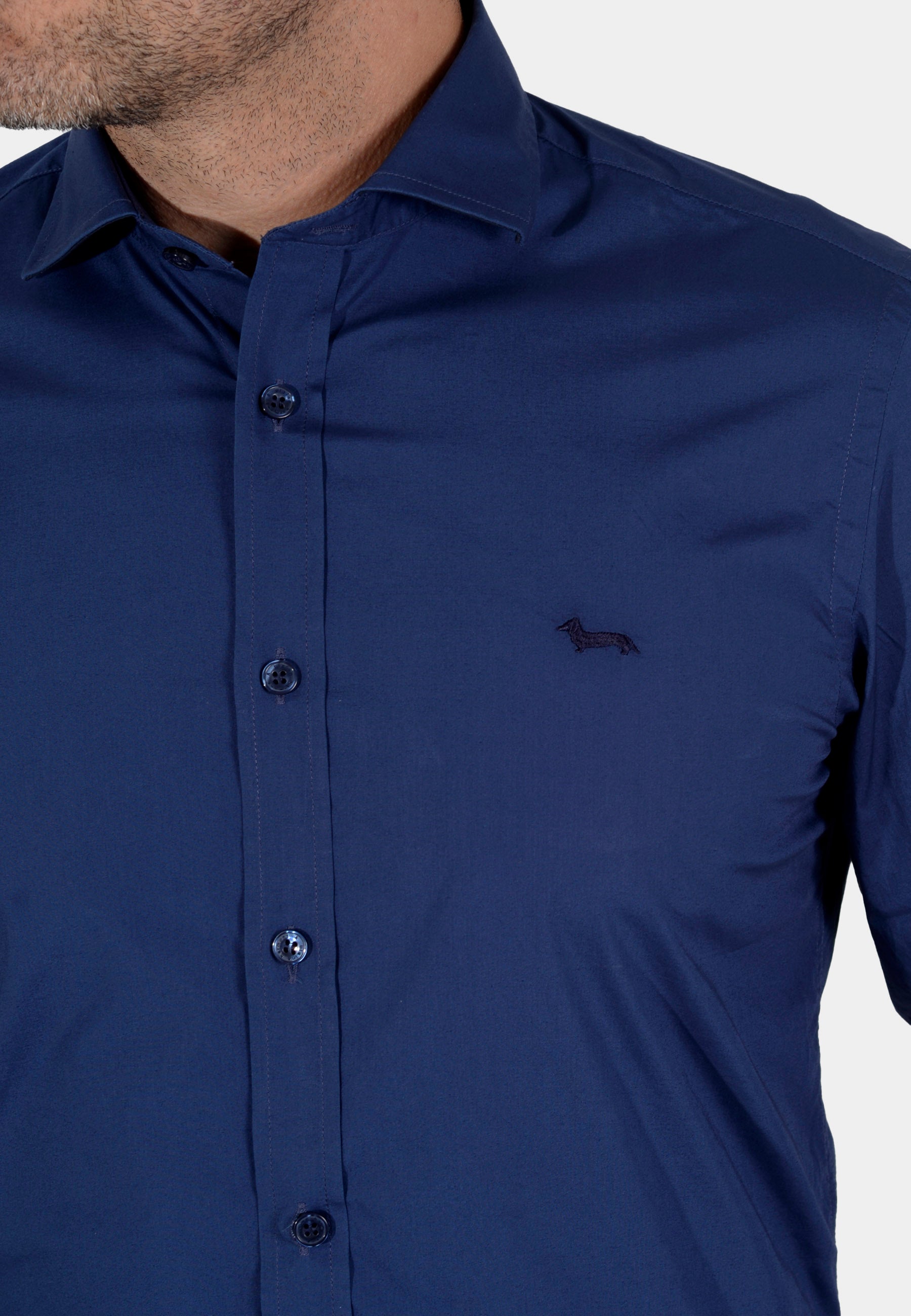 Camisa Azul Marino Con Logo H&B