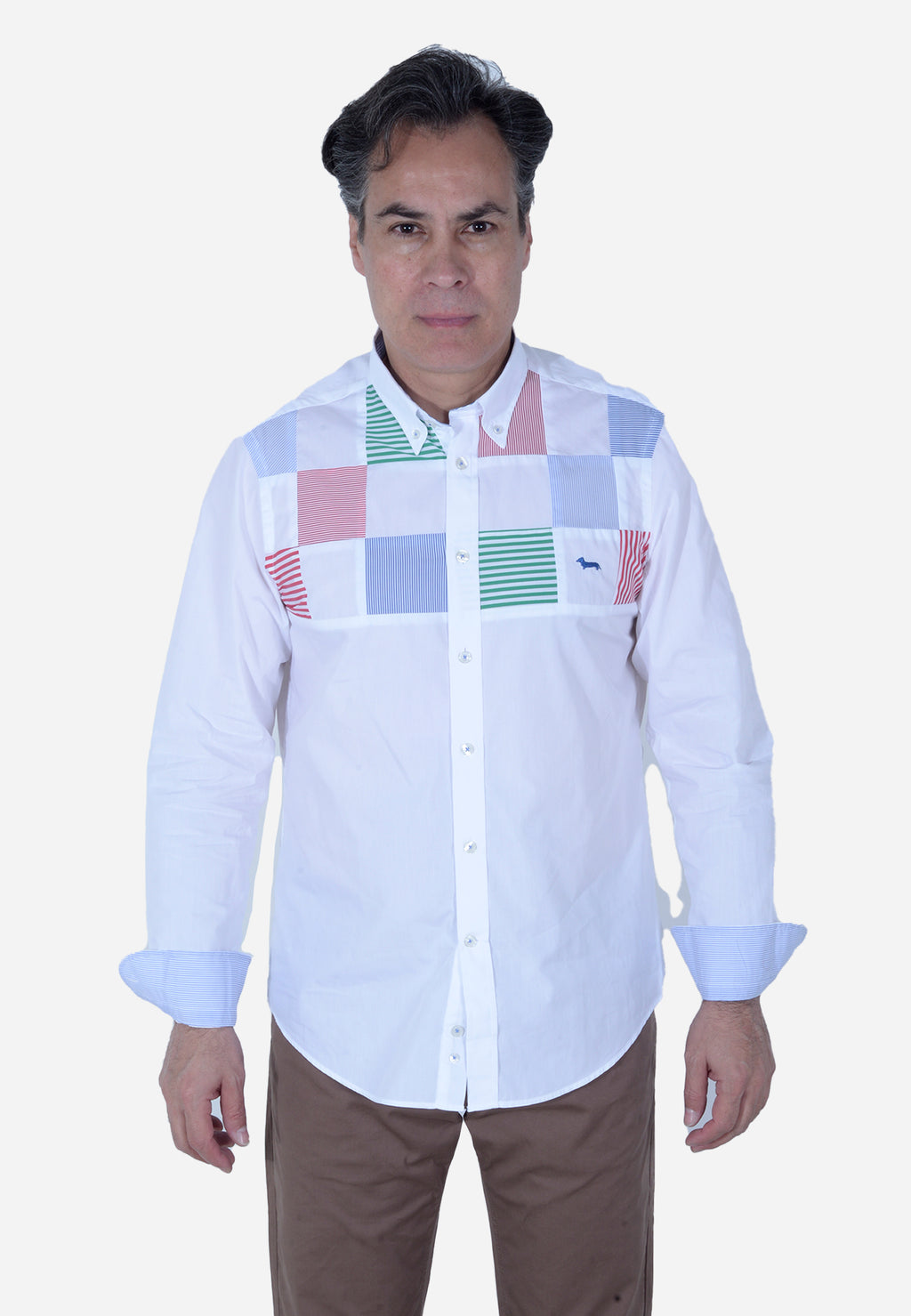 CAMISA HARMONT & BLAINE BLANCO RAYAS ALGODÓN (CRL988T11759M-100)
