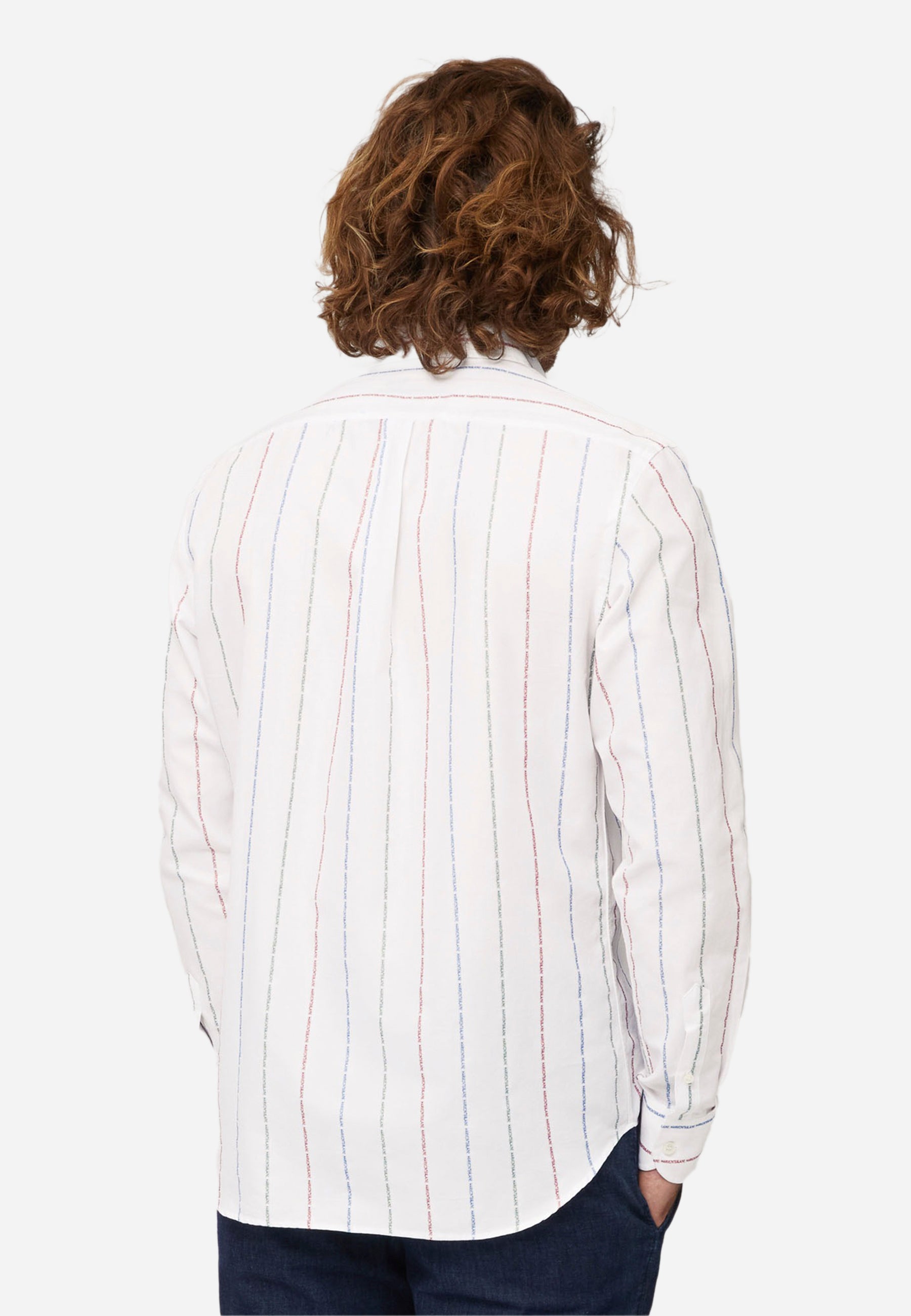 Camisa Blanca con Rayas Verticales H&B