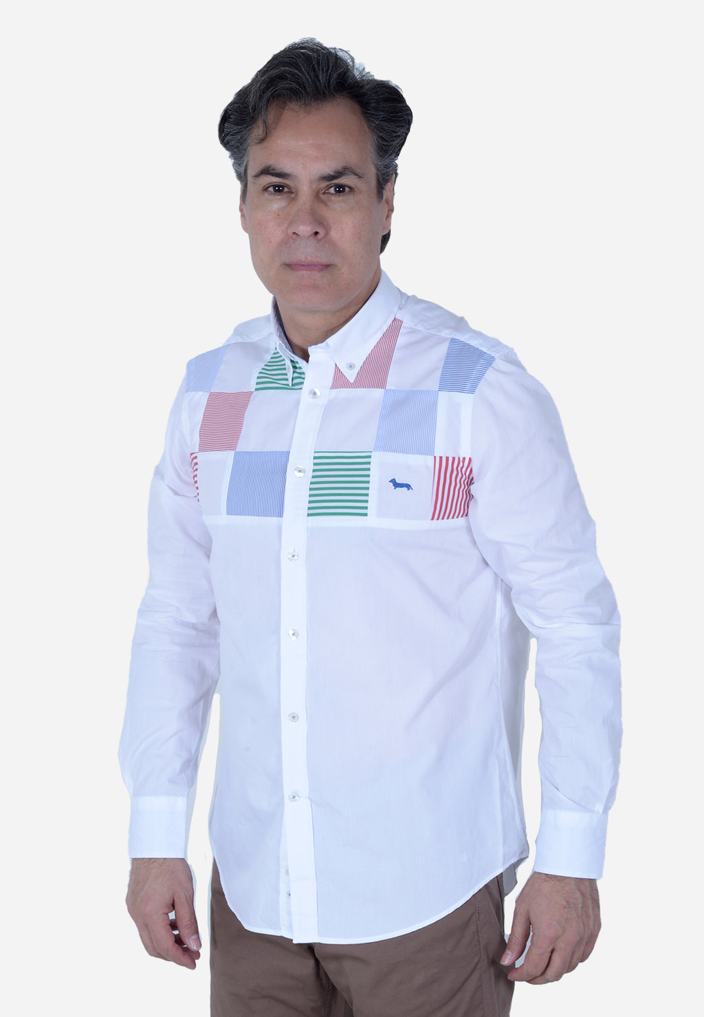 CAMISA HARMONT & BLAINE BLANCO RAYAS ALGODÓN (CRL988T11759M-100)
