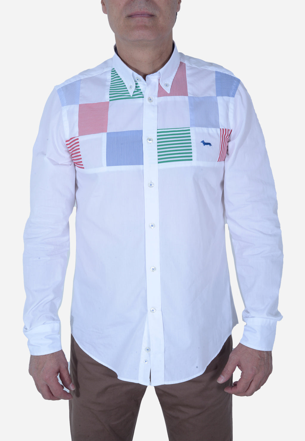 CAMISA HARMONT & BLAINE BLANCO RAYAS ALGODÓN (CRL988T11759M-100)