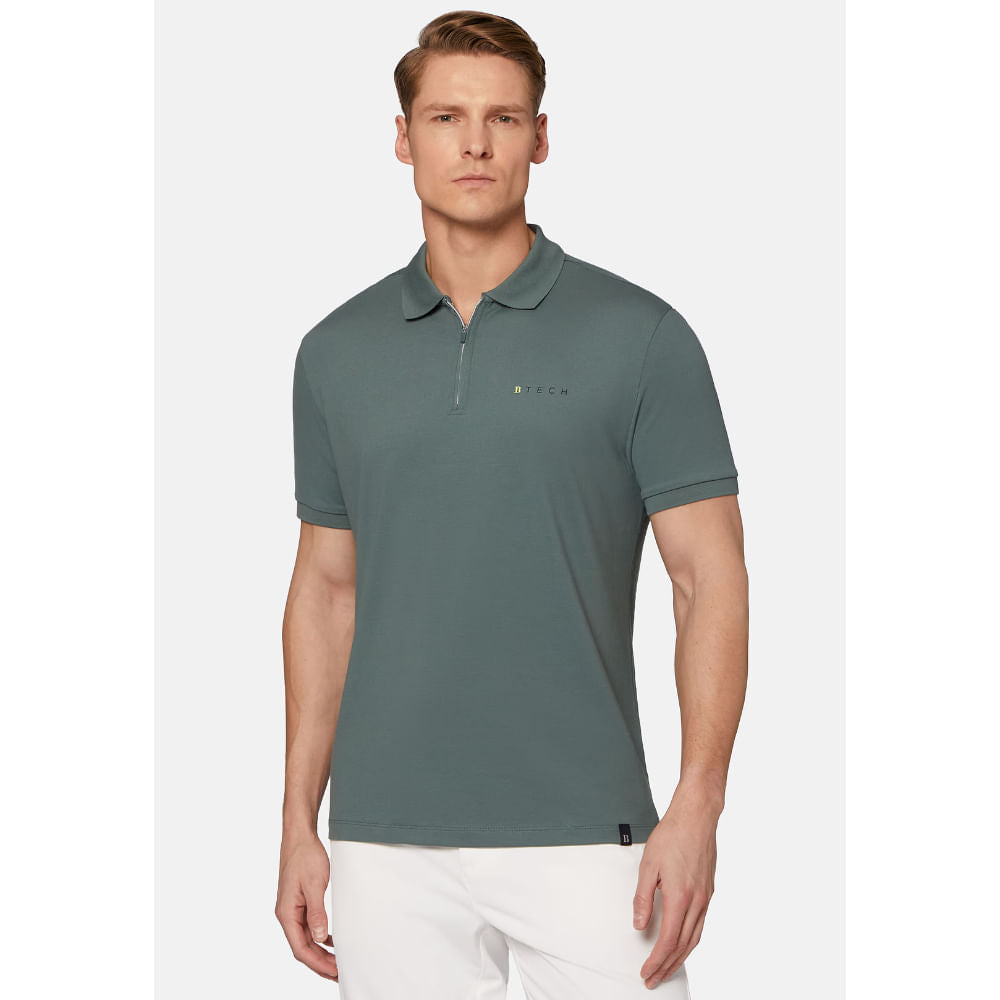 CAMISETA POLO BOGGI VERDE ALG + POLI + ELAS (24P046704)