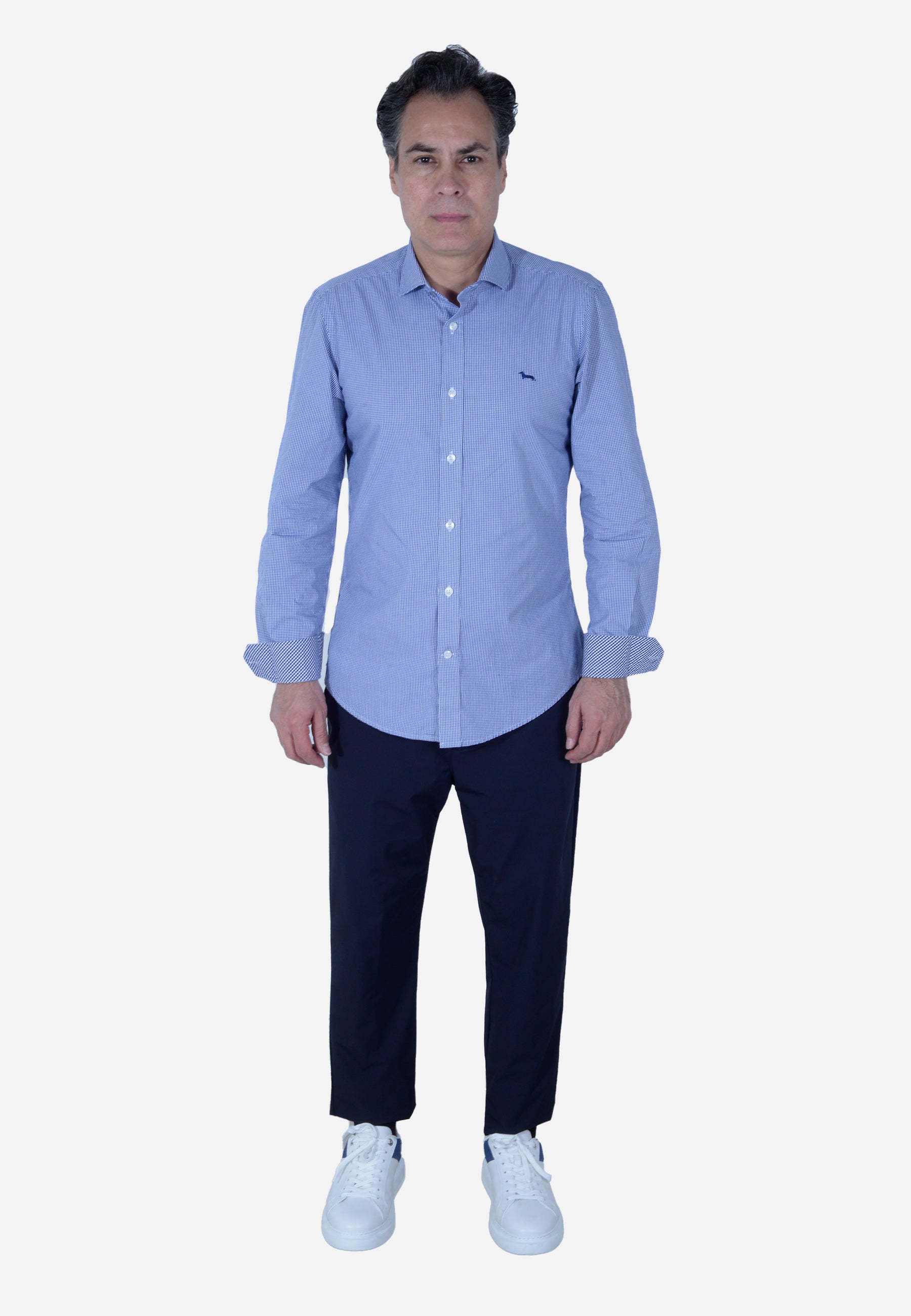 Camisa Clásica  Cuadros Azul H&B