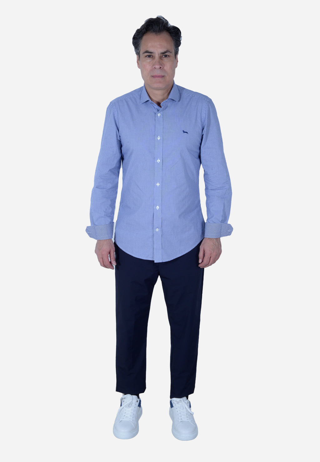 CAMISA HARMONT & BLAINE AZUL CUADROS ALGODÓN (CNL012011464I-801)