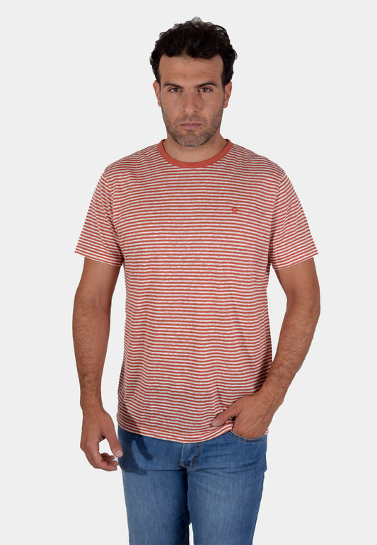 CAMISETA TSHIRT HACKETT NARANJA RYS 100% LINEN (HM500731-245)