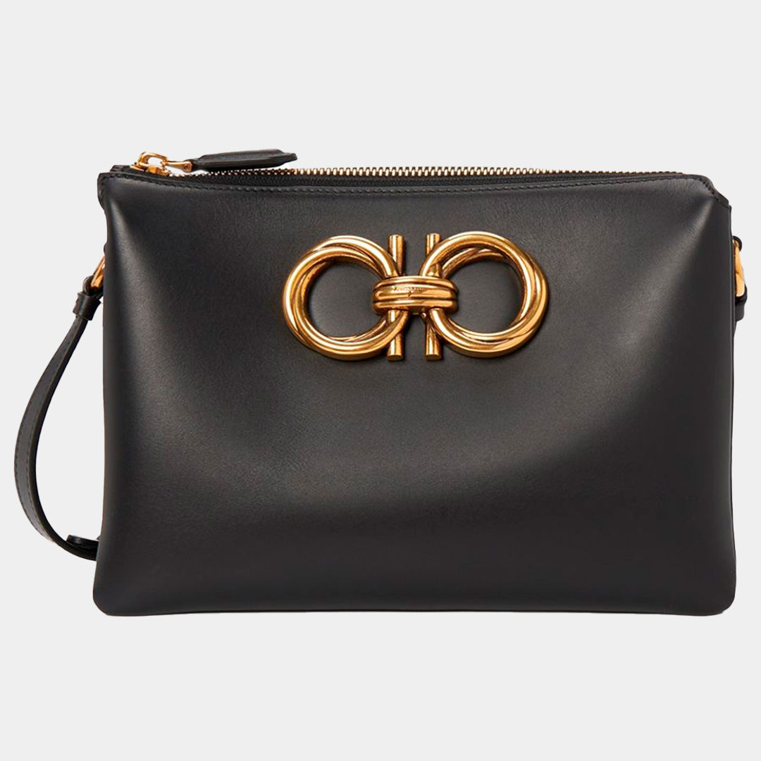 Bolso Dama Mini G.Cros en Cuero Negro S.F.