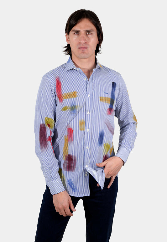 CAMISA HARMONT AZUL ALGOD (CRK952012538I-805)