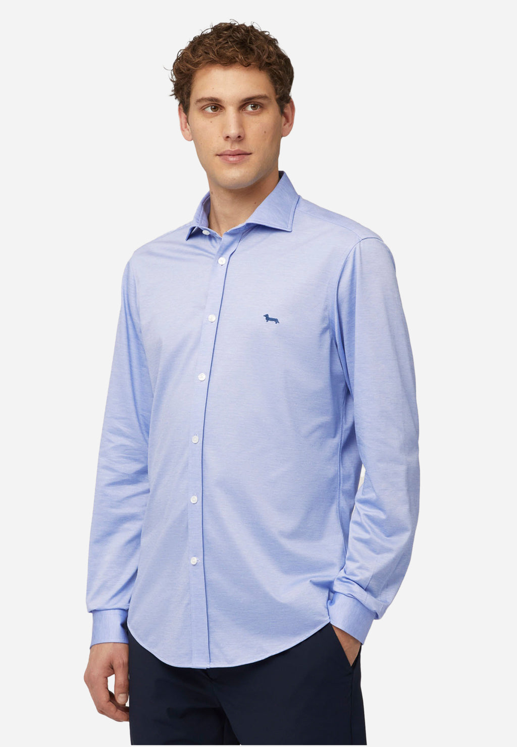 CAMISA HARMOT&BLAINE AZUL ALGOD (CNL001012802I-856)
