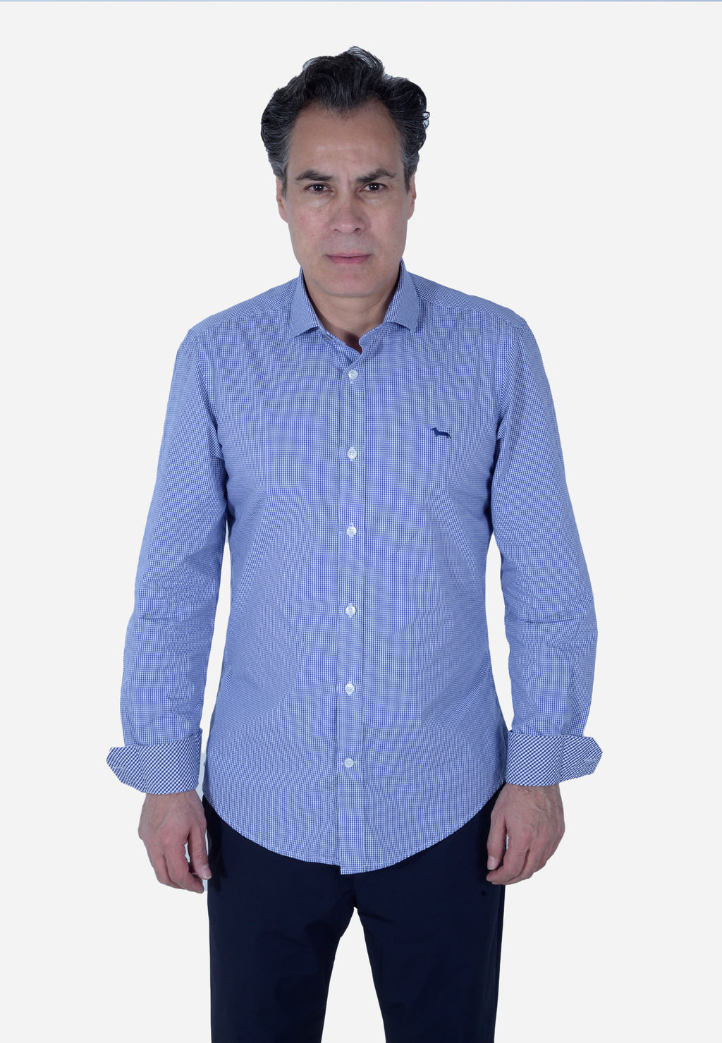 CAMISA HARMONT & BLAINE AZUL CUADROS ALGODÓN (CNL012011464I-801)