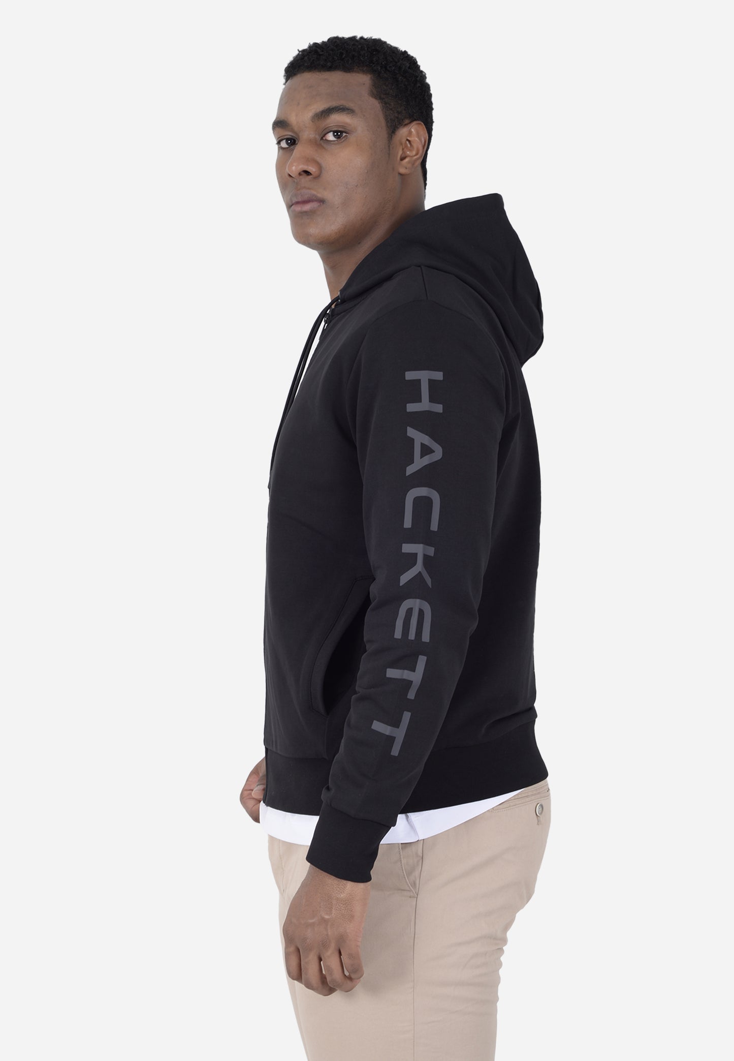 HOODIE HACKETT LONDON NEGRO GRIS ALG + ELAS (HM581104-9DU)