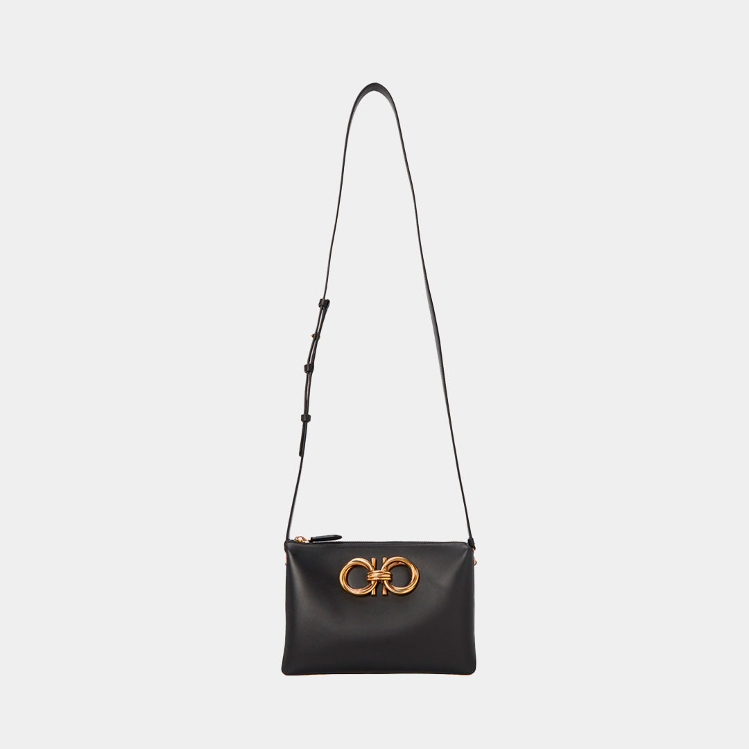 Bolso Dama Mini G.Cros en Cuero Negro S.F.