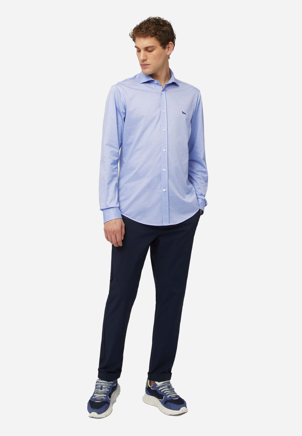 CAMISA HARMOT&BLAINE AZUL ALGOD (CNL001012802I-856)