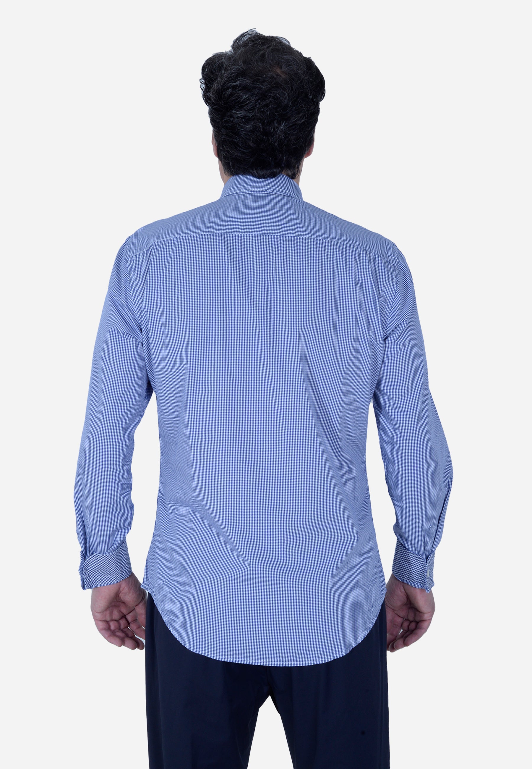 Camisa Clásica  Cuadros Azul H&B