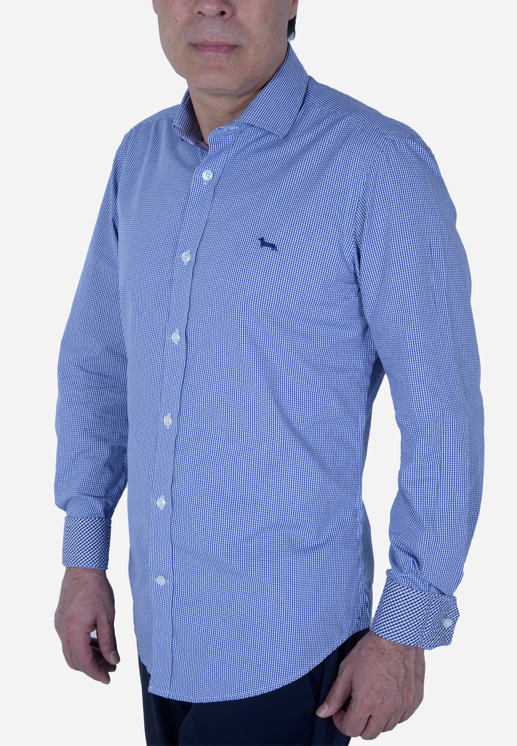 Camisa Clásica  Cuadros Azul H&B