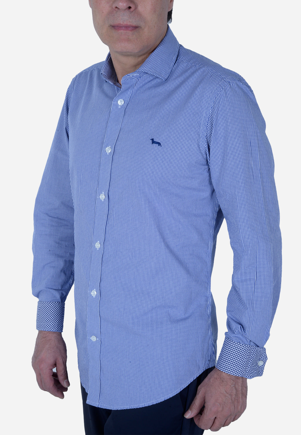 CAMISA HARMONT & BLAINE AZUL CUADROS ALGODÓN (CNL012011464I-801)