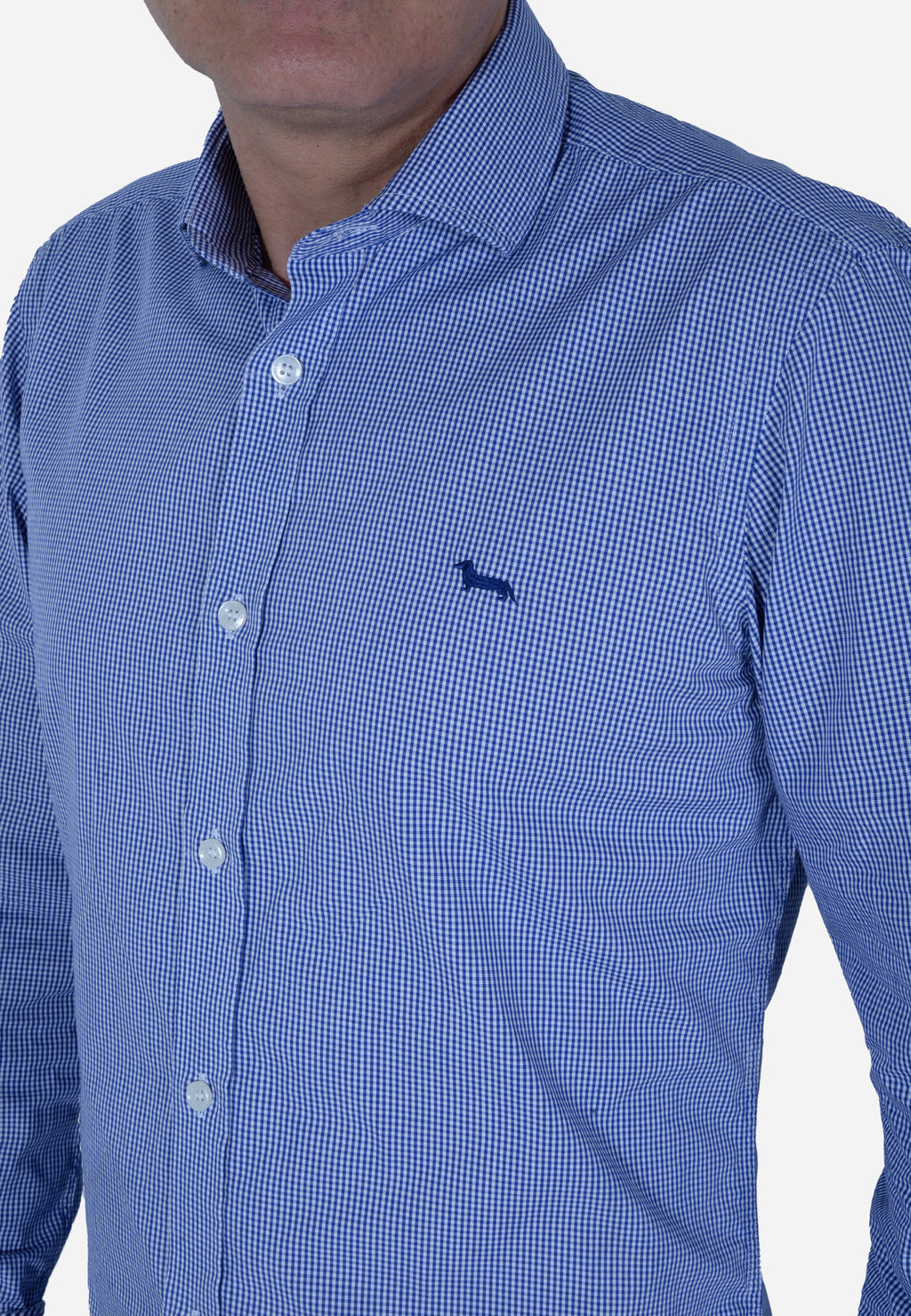 CAMISA HARMONT & BLAINE AZUL CUADROS ALGODÓN (CNL012011464I-801)