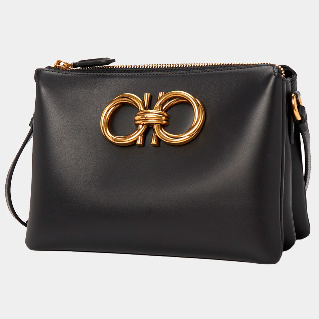 Bolso Dama Mini G.Cros en Cuero Negro S.F.